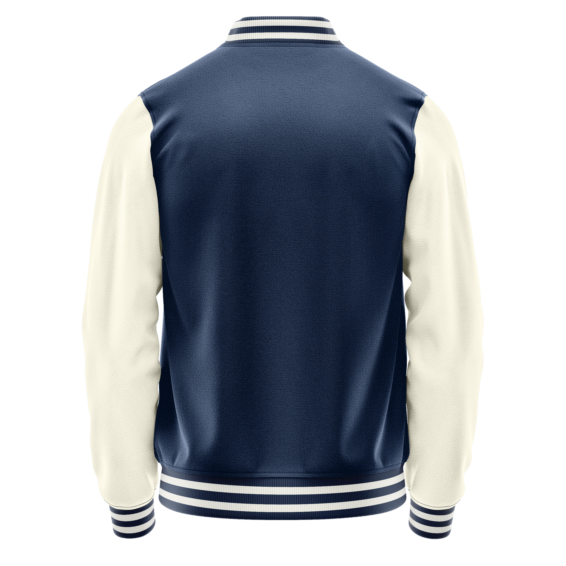 Blue & Cream Leather Varsity Jacket JG10031018