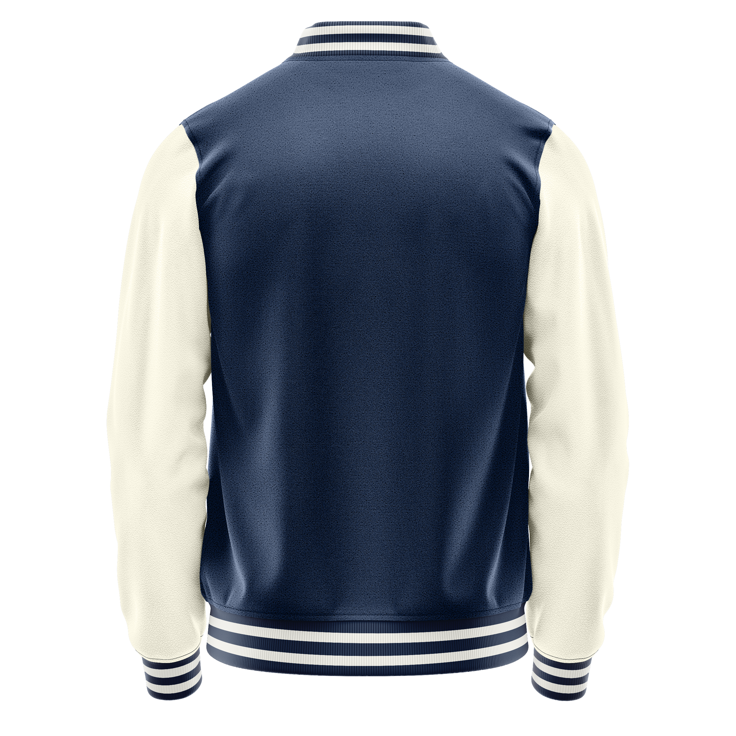 Blue & Cream Leather Varsity Jacket JG10031018