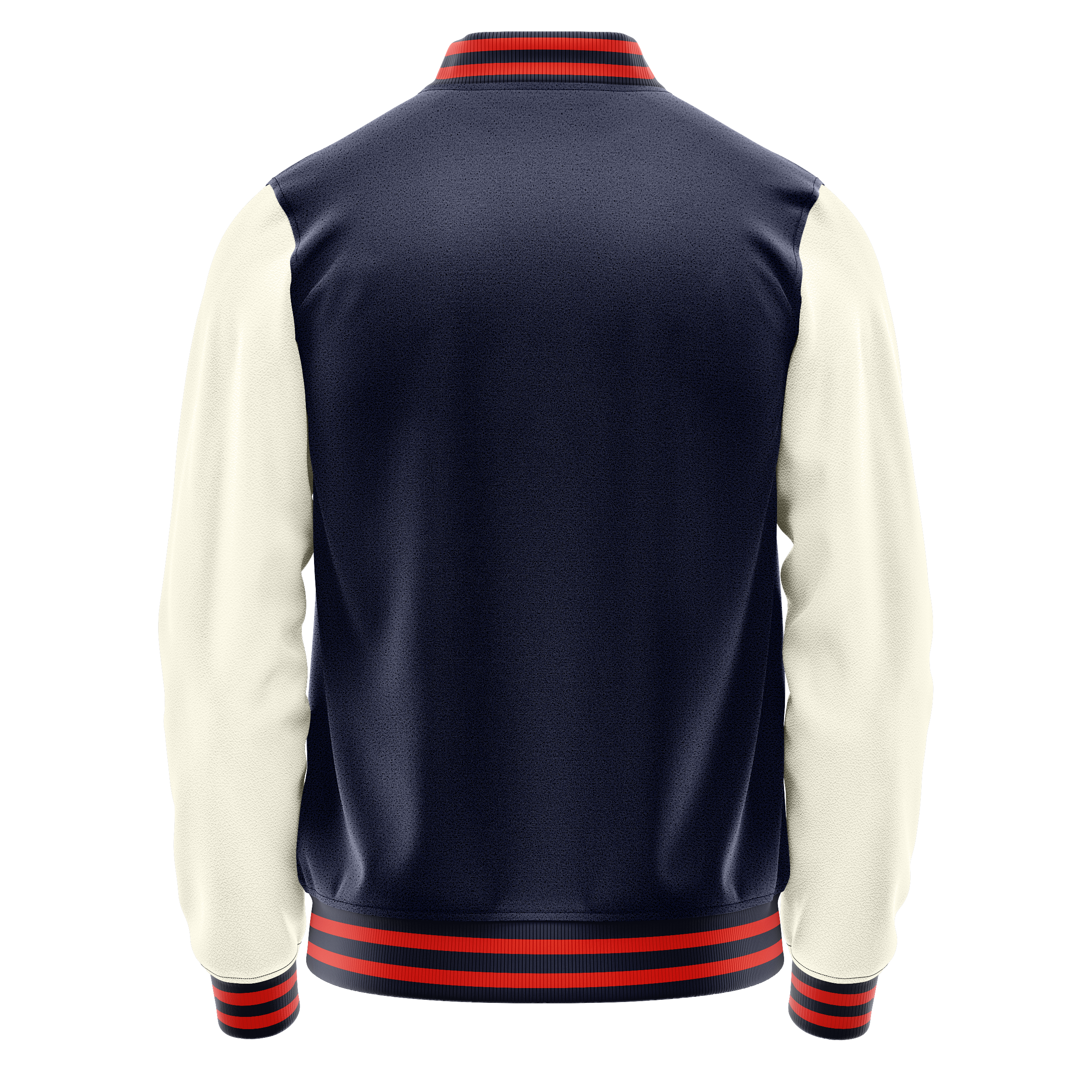 Navy & Cream Leather Varsity Jacket JG11031112