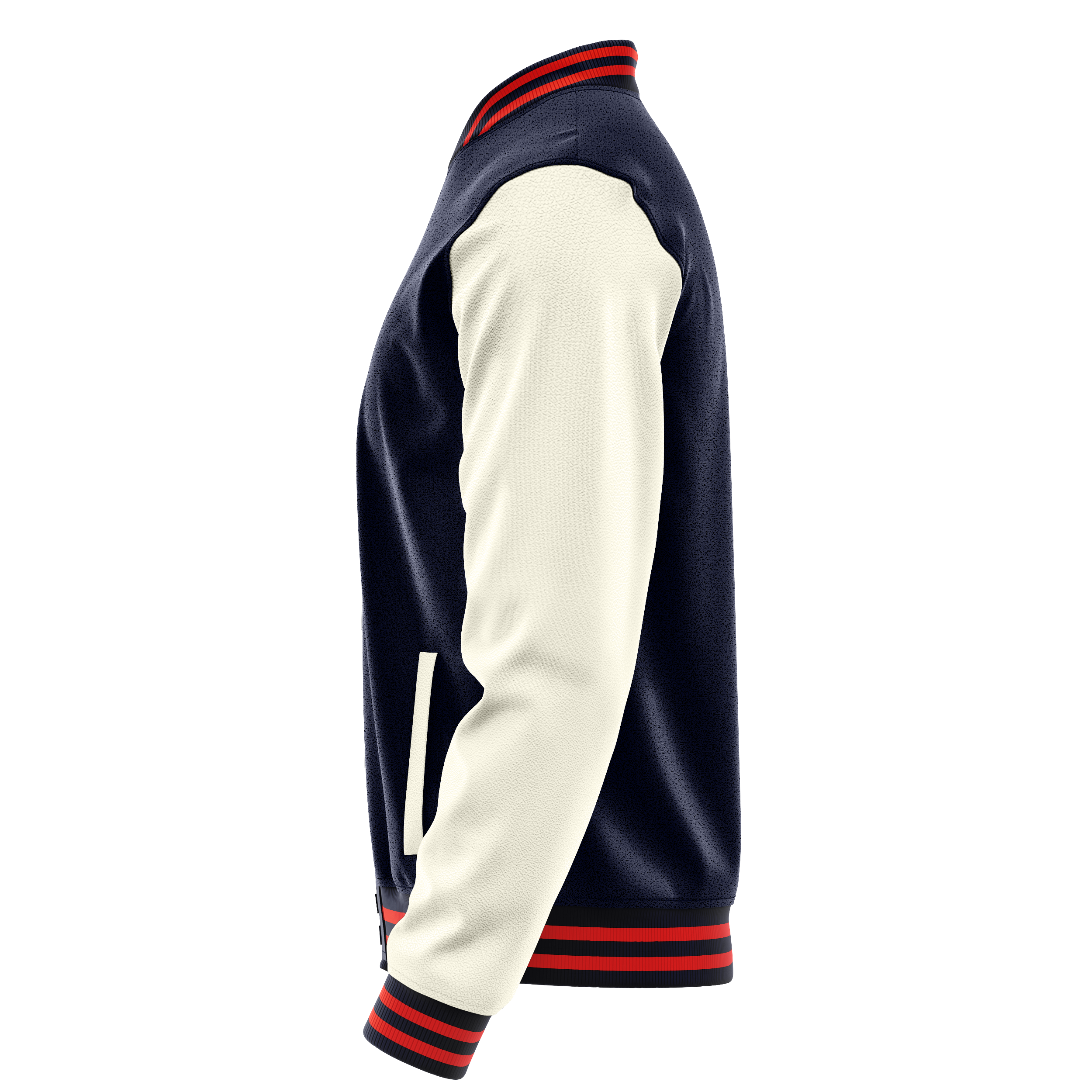 Navy & Cream Leather Varsity Jacket JG11031112