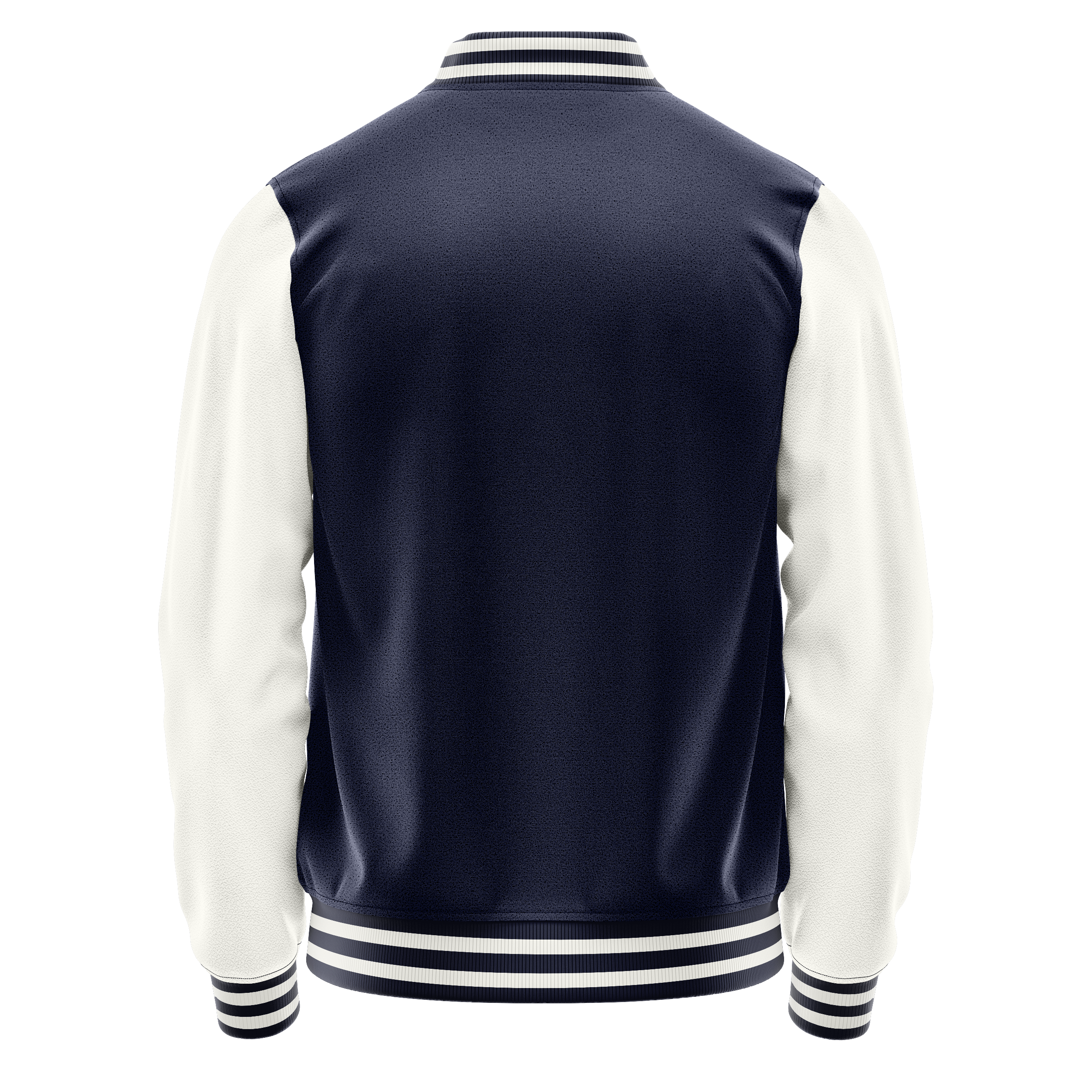 Navy & White Leather Varsity Jacket JG11181118