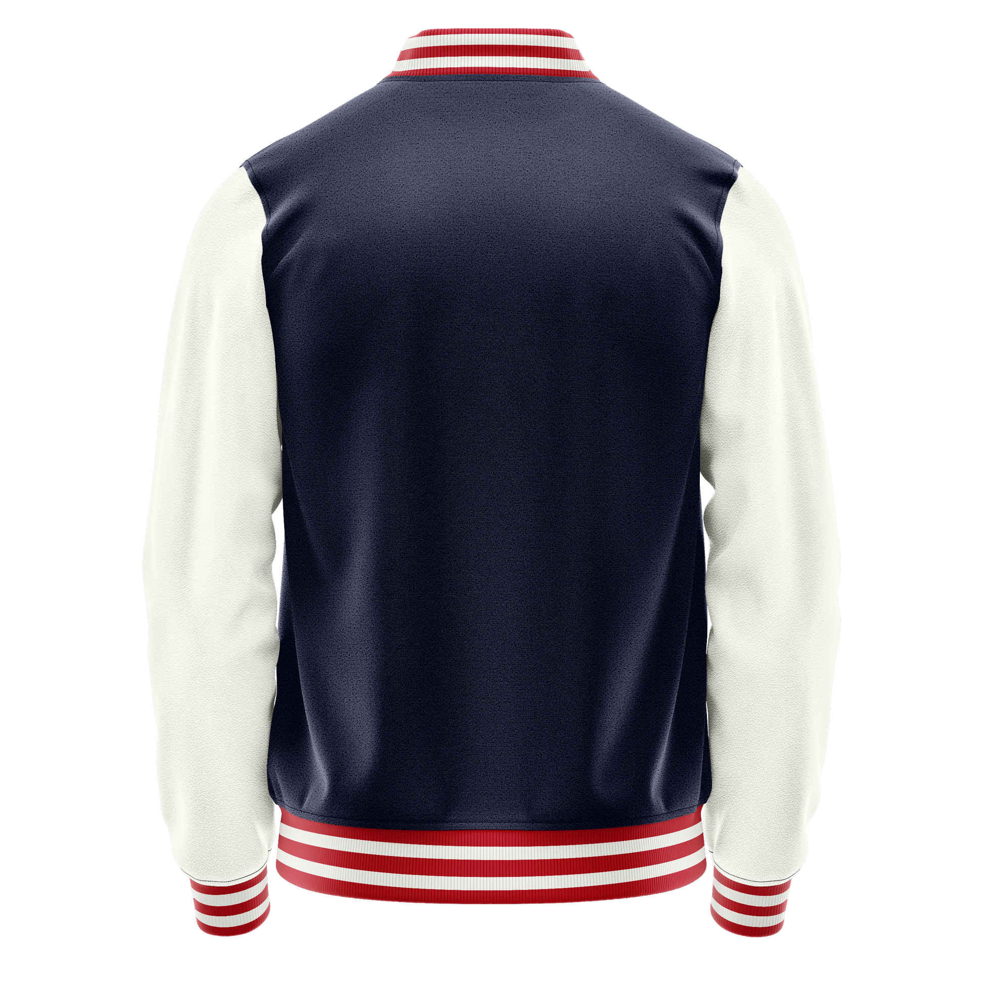 Navy & White Leather Varsity Jacket JG11181418