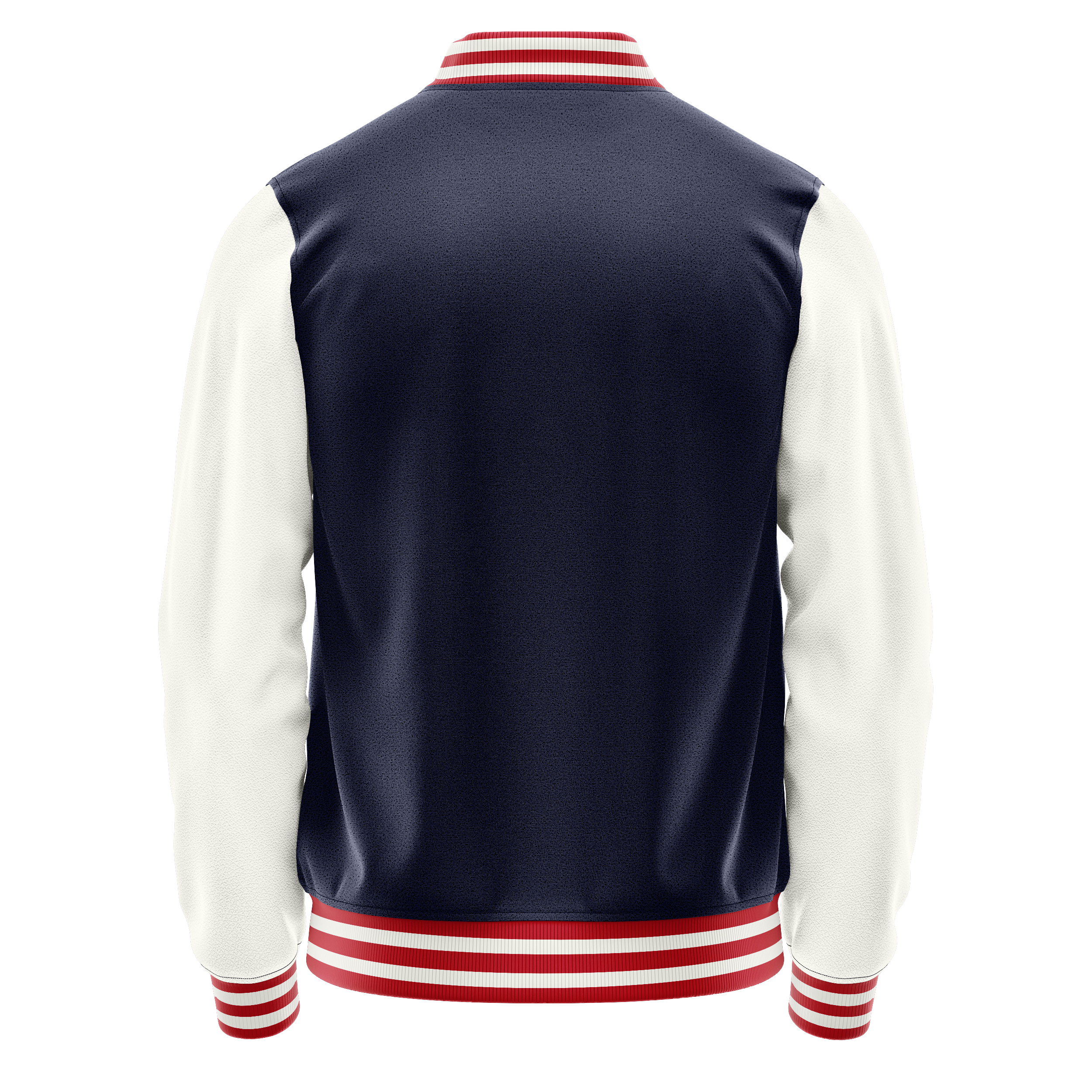 Navy & White Leather Varsity Jacket JG11181418