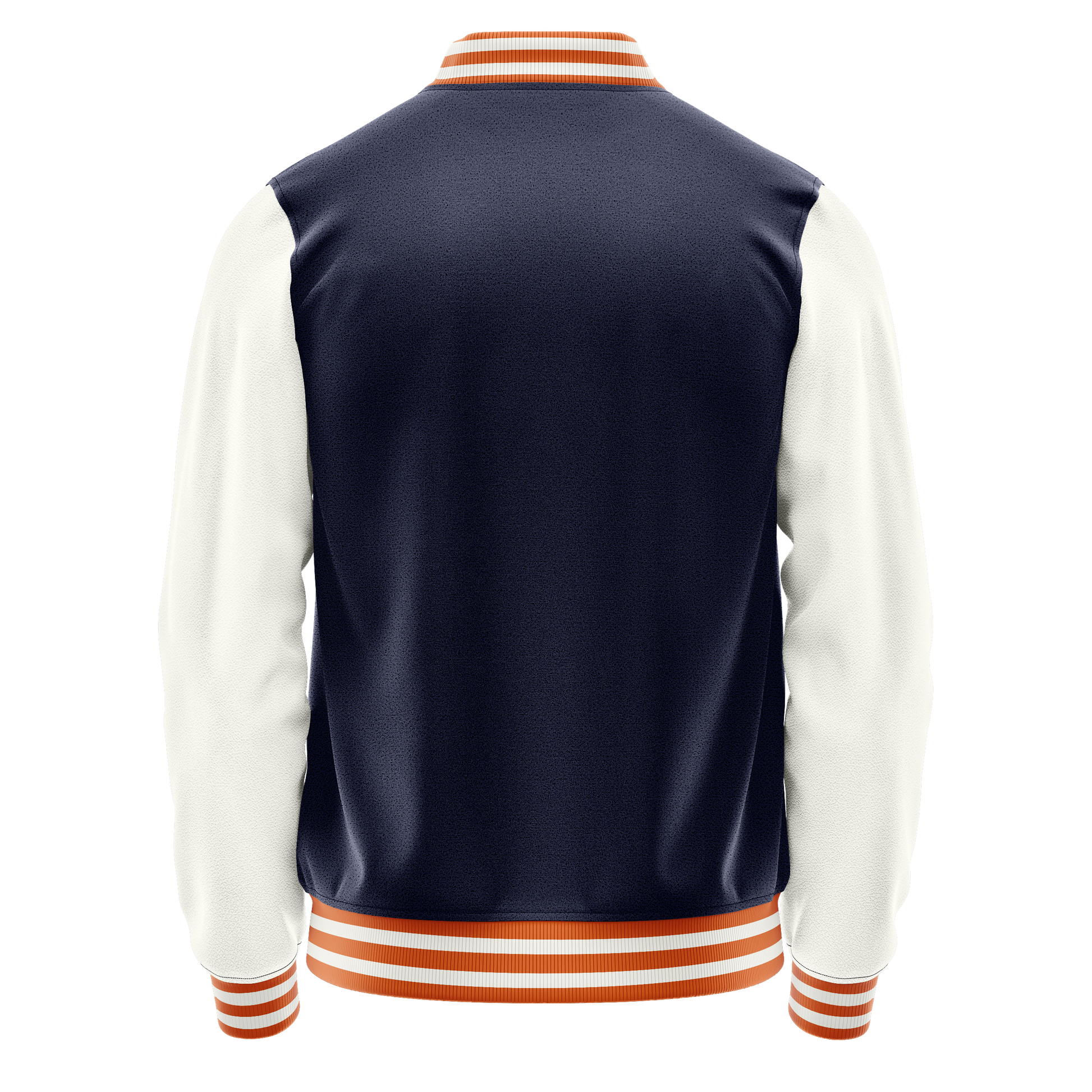 Navy & White Leather Varsity Jacket JG11182818