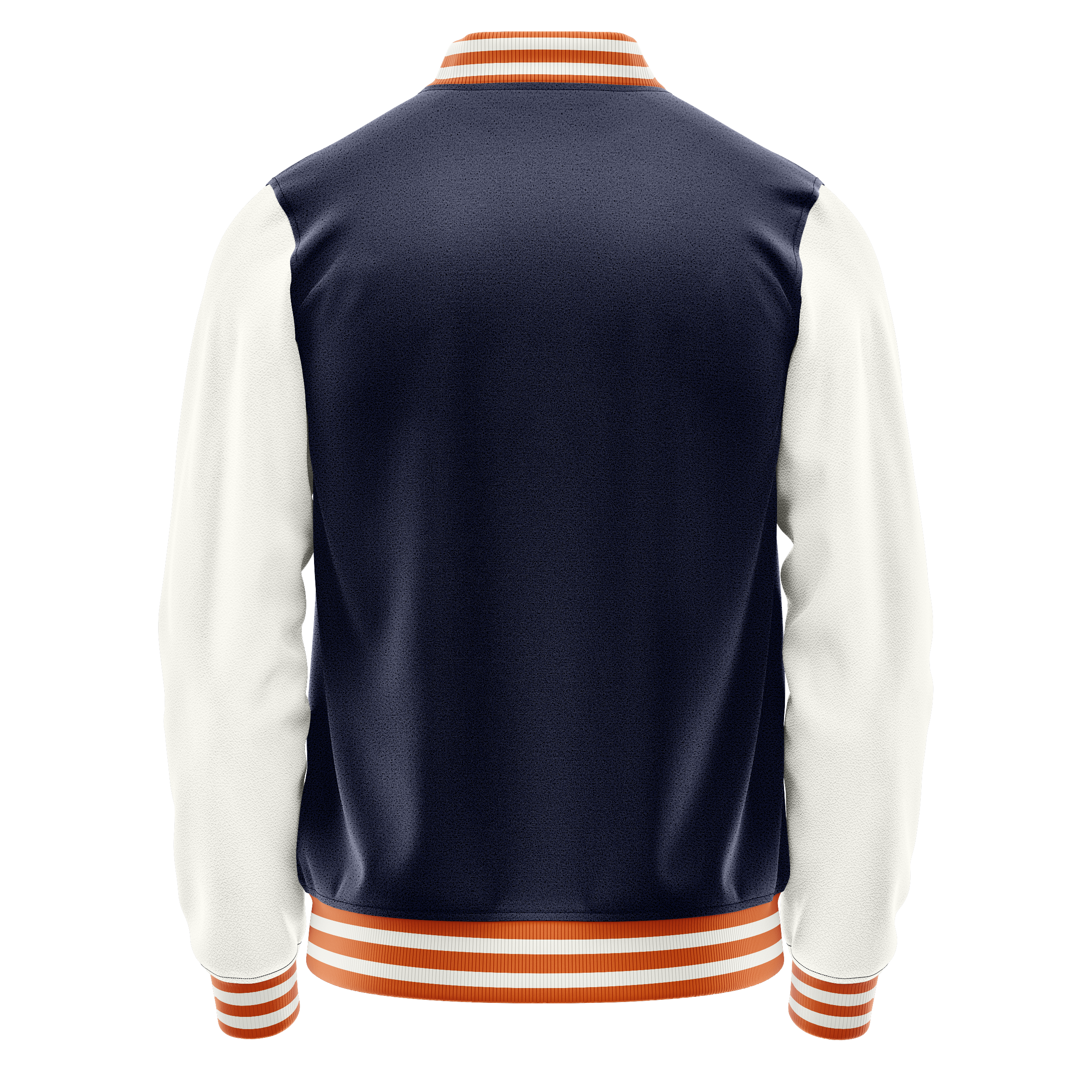 Navy & White Leather Varsity Jacket JG11182818