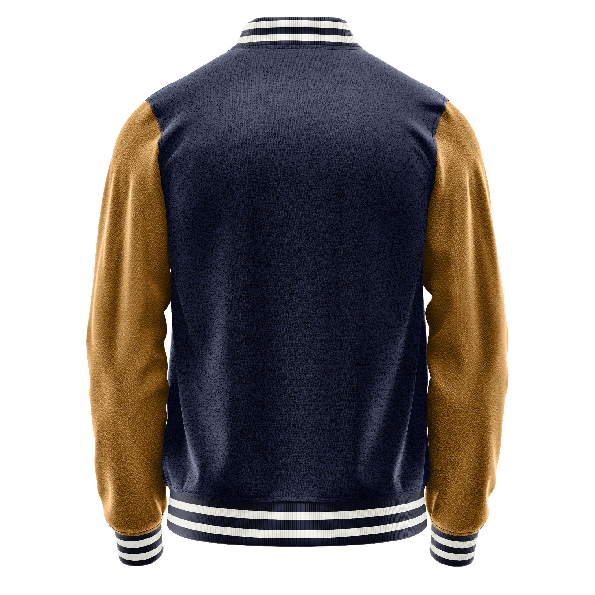 Navy & Khaki Leather Varsity Jacket JG11221118