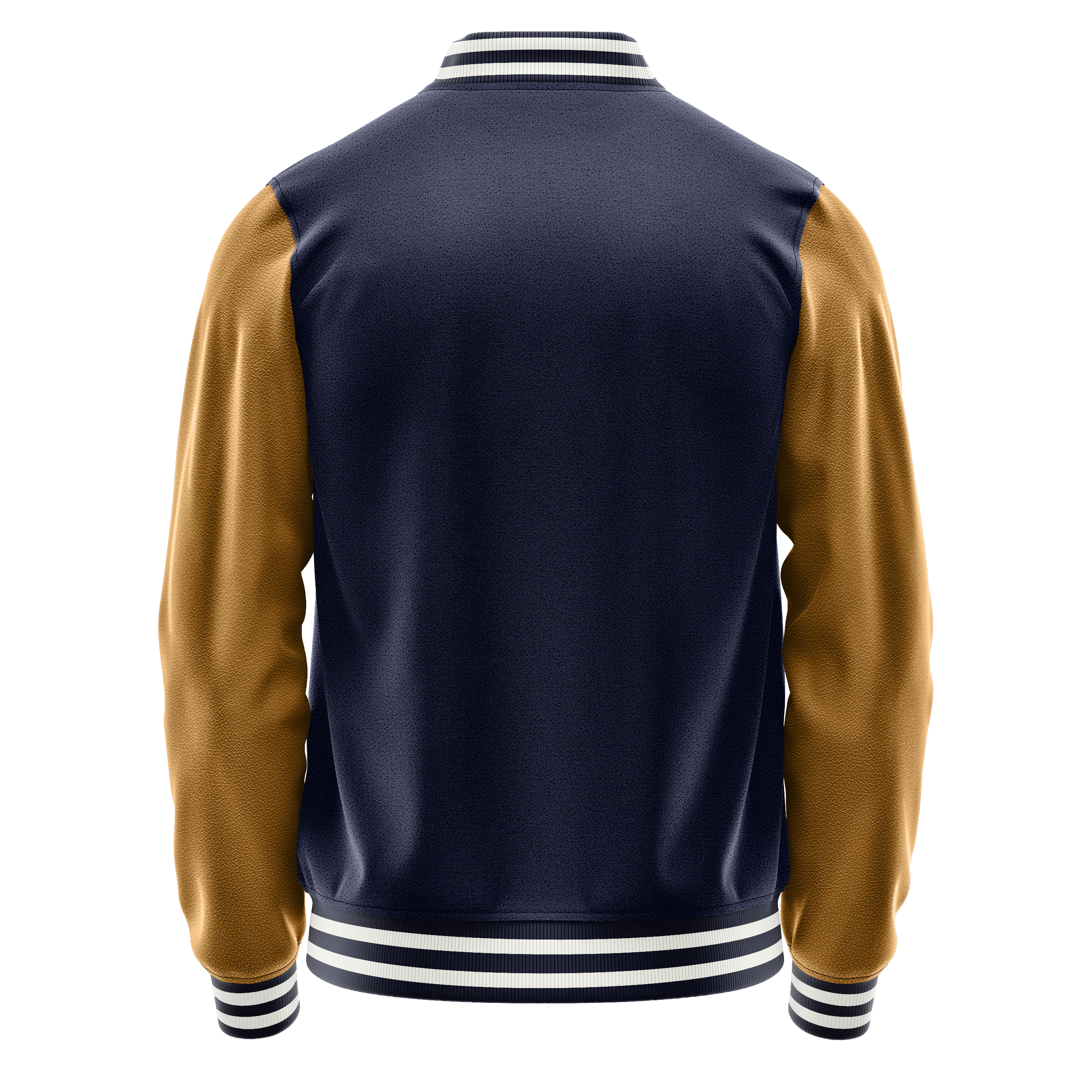 Navy & Khaki Leather Varsity Jacket JG11221118