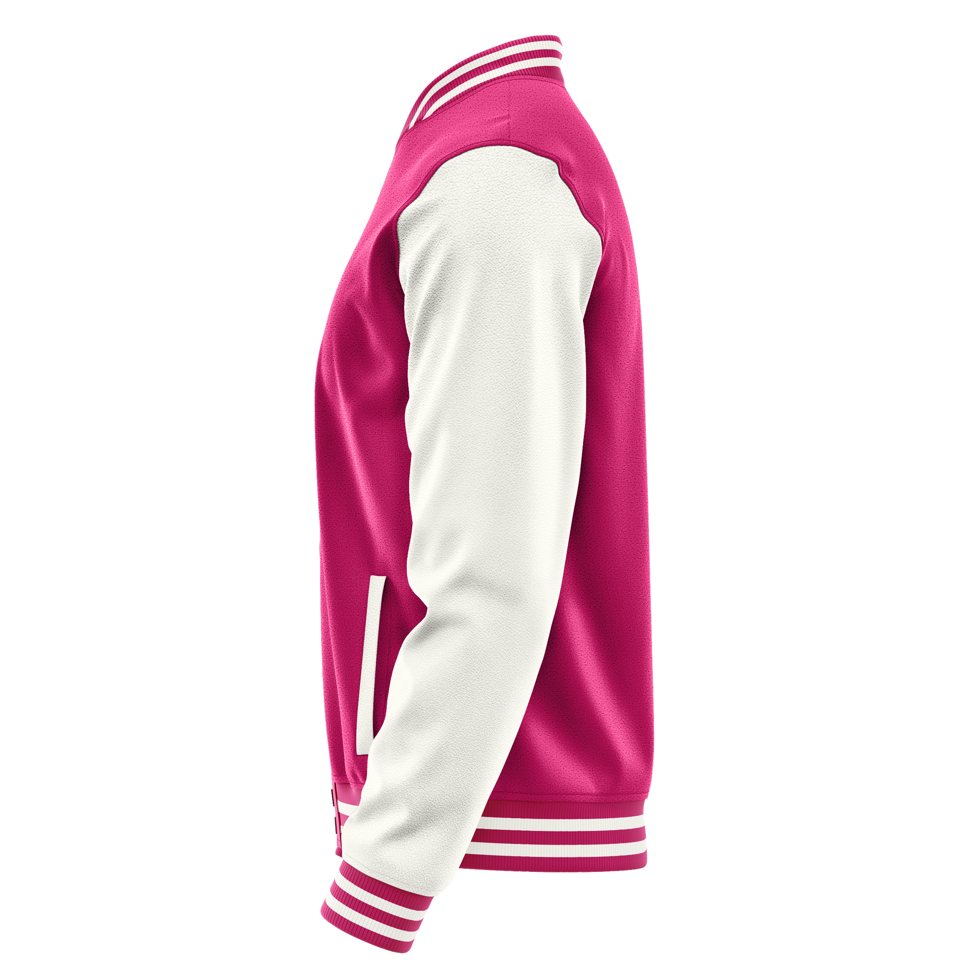 Pink & White Leather Varsity Jacket JG13181318