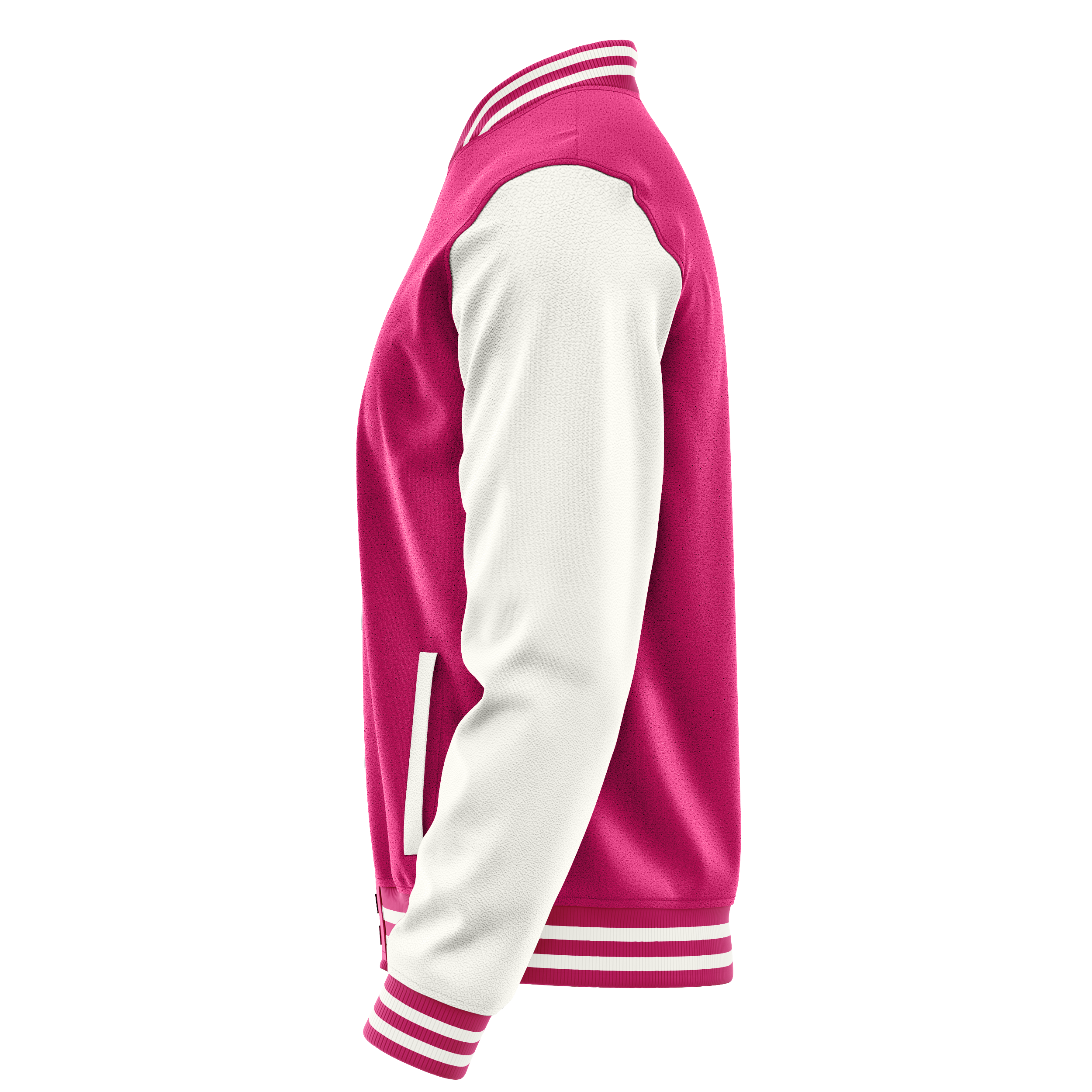 Pink & White Leather Varsity Jacket JG13181318