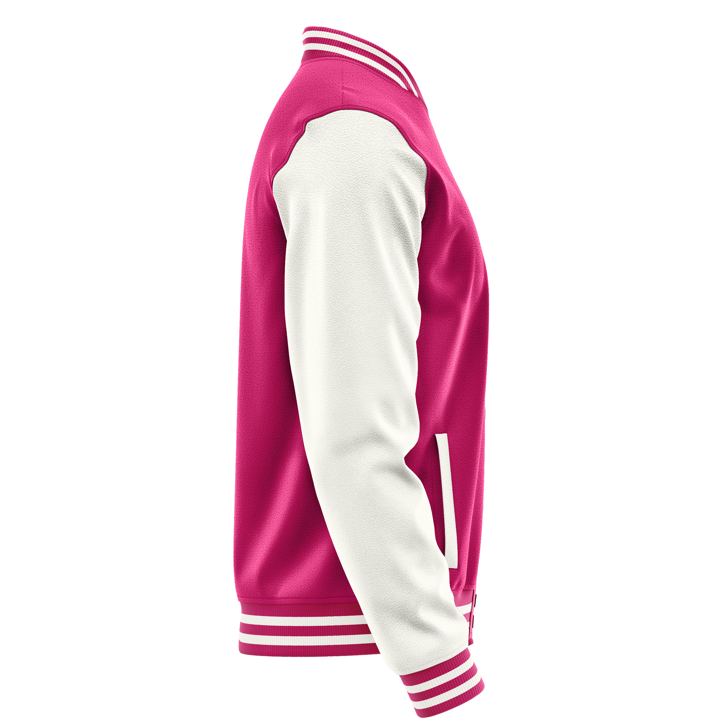 Pink & White Leather Varsity Jacket JG13181318