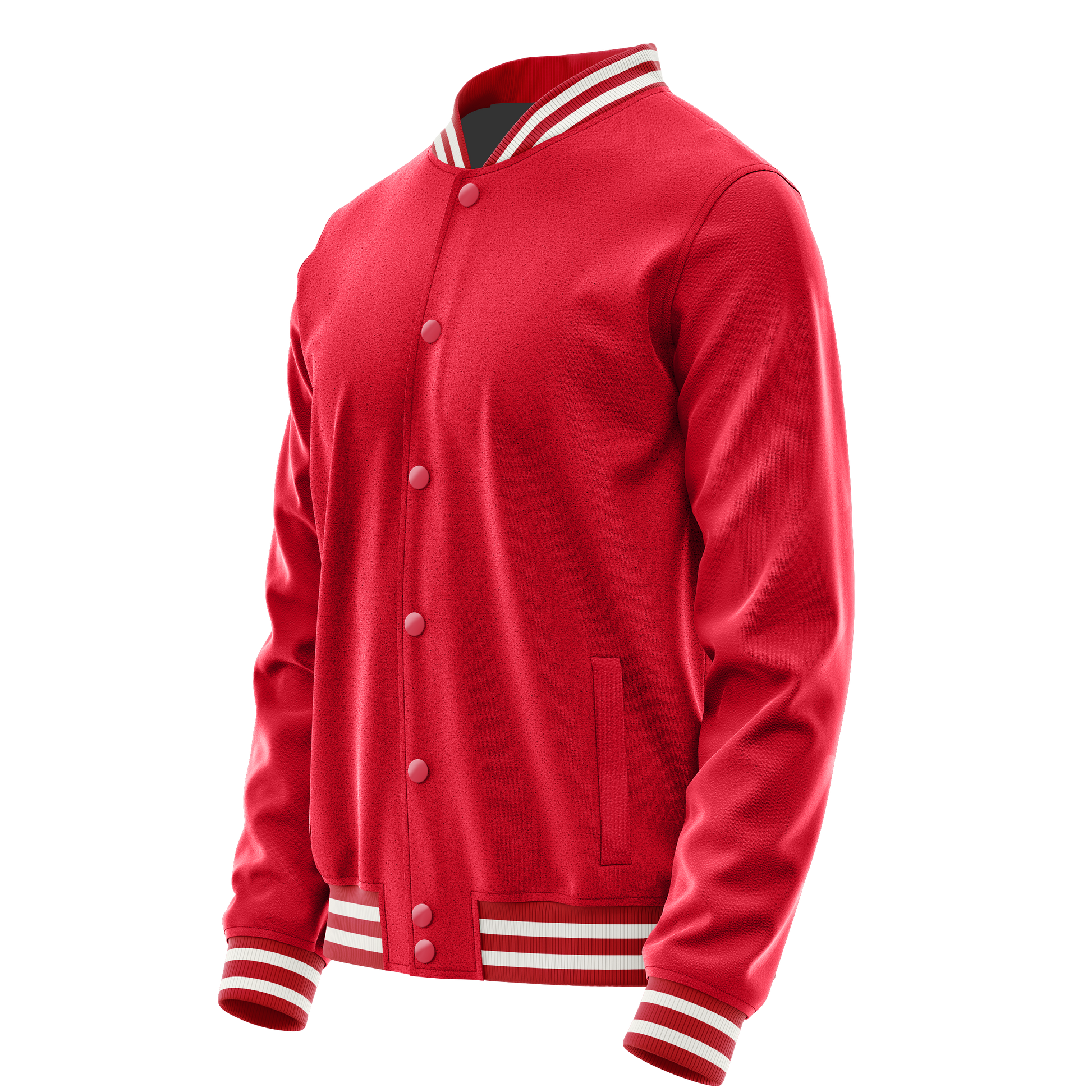 Red & Red Leather Varsity Jacket JG14141418