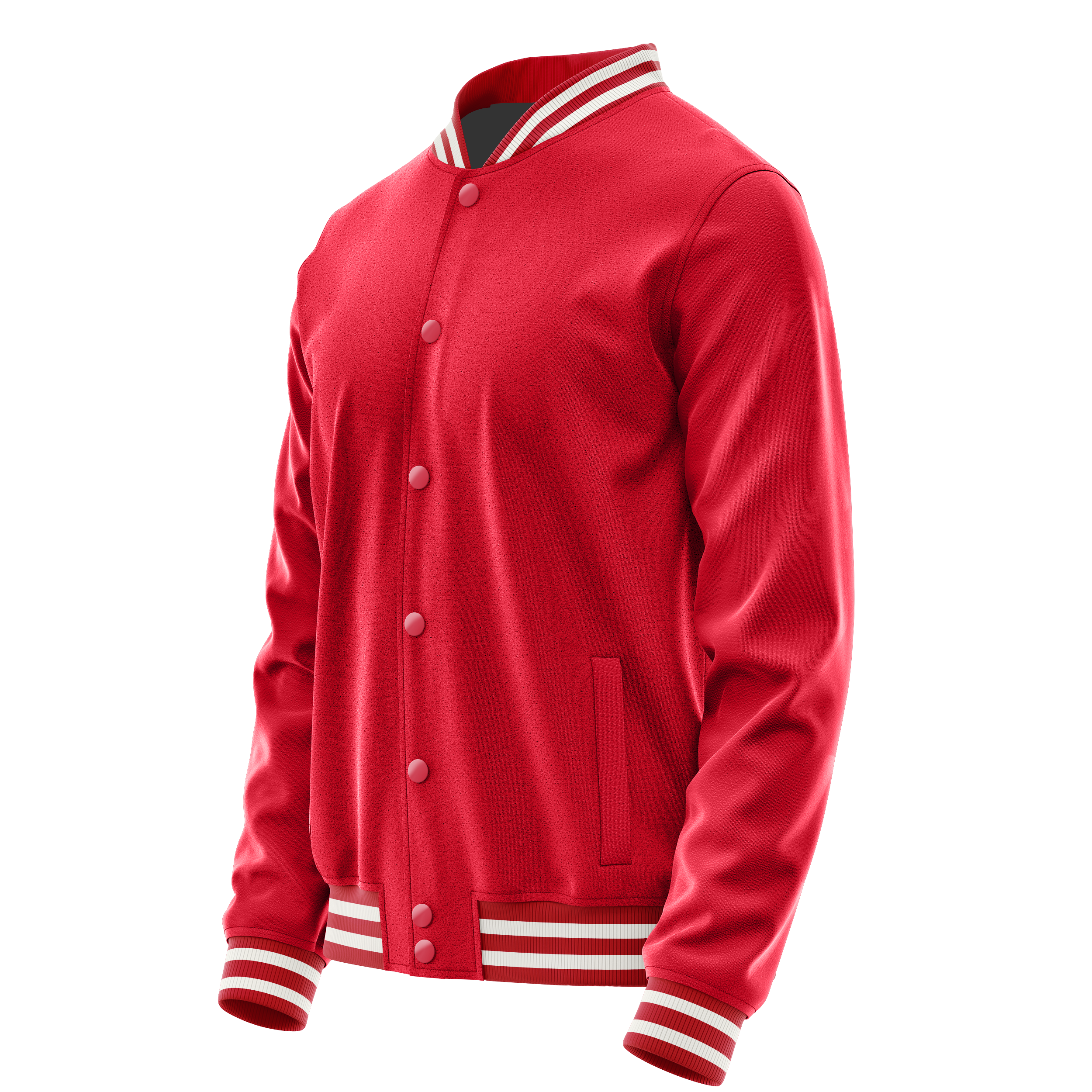 Red & Red Leather Varsity Jacket JG14141418