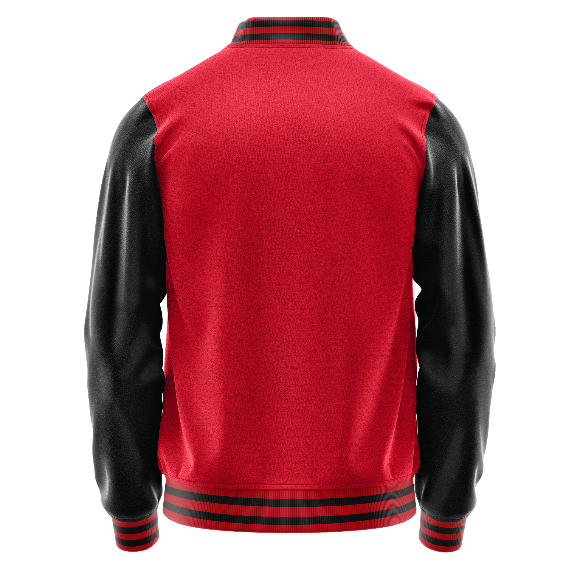 Red & Black Leather Varsity Jacket JG14171417