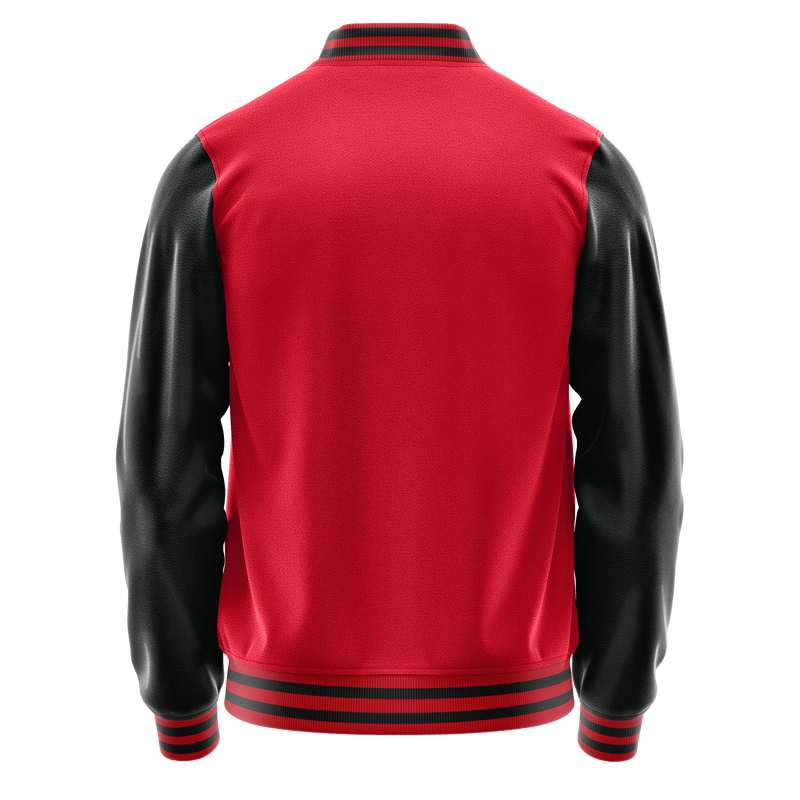 Red & Black Leather Varsity Jacket JG14171417