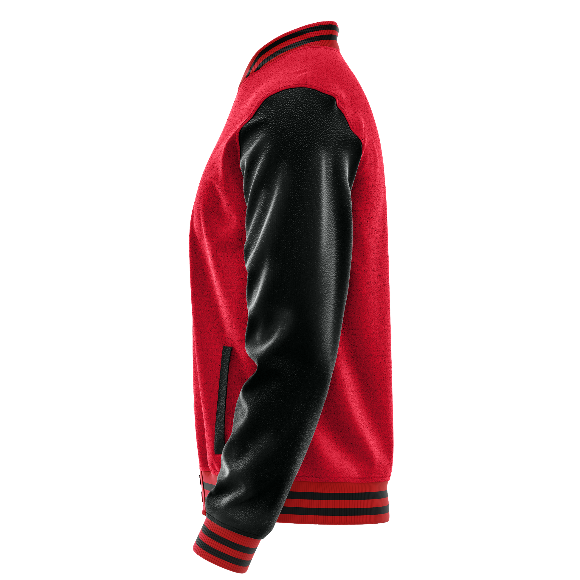 Red & Black Leather Varsity Jacket JG14171417