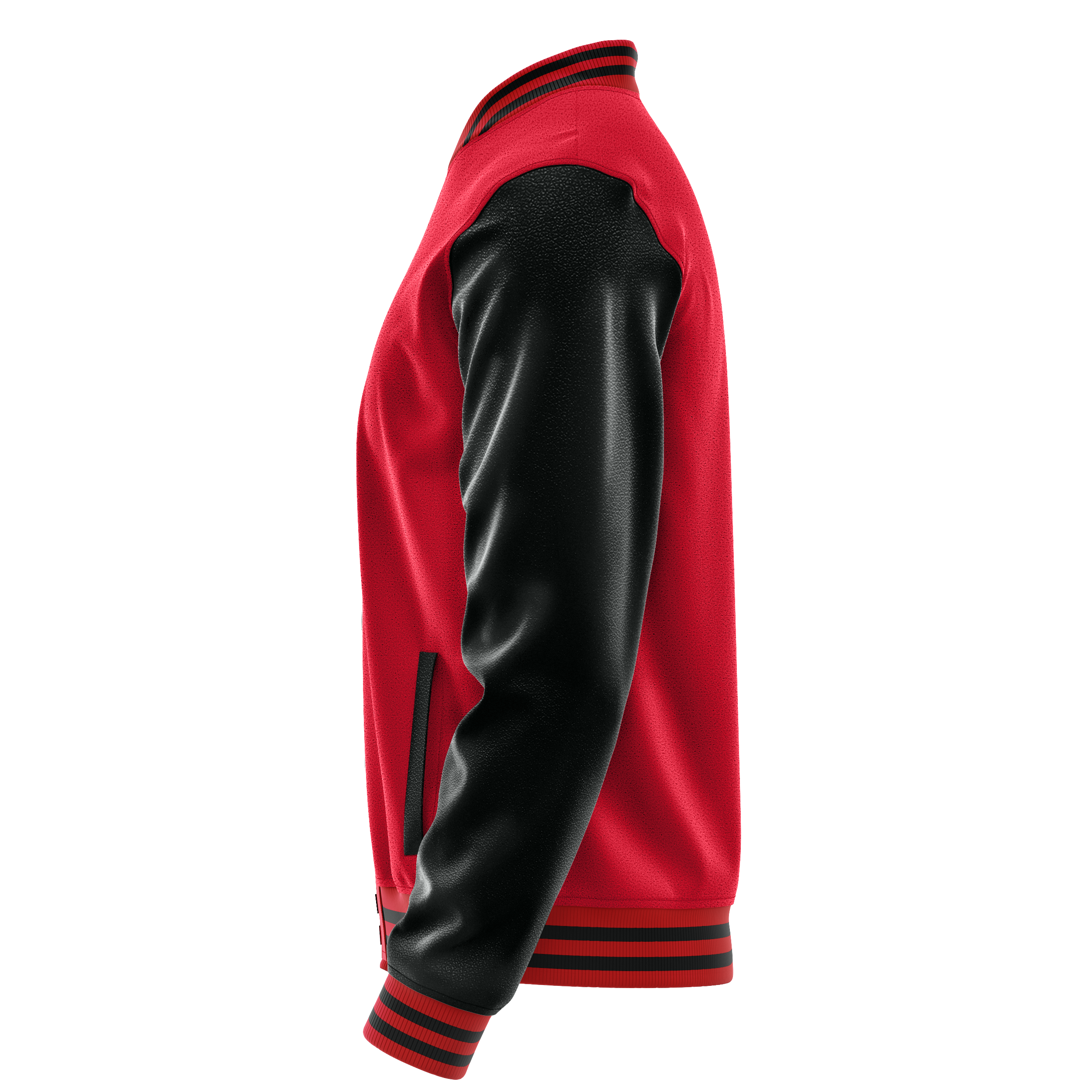 Red & Black Leather Varsity Jacket JG14171417