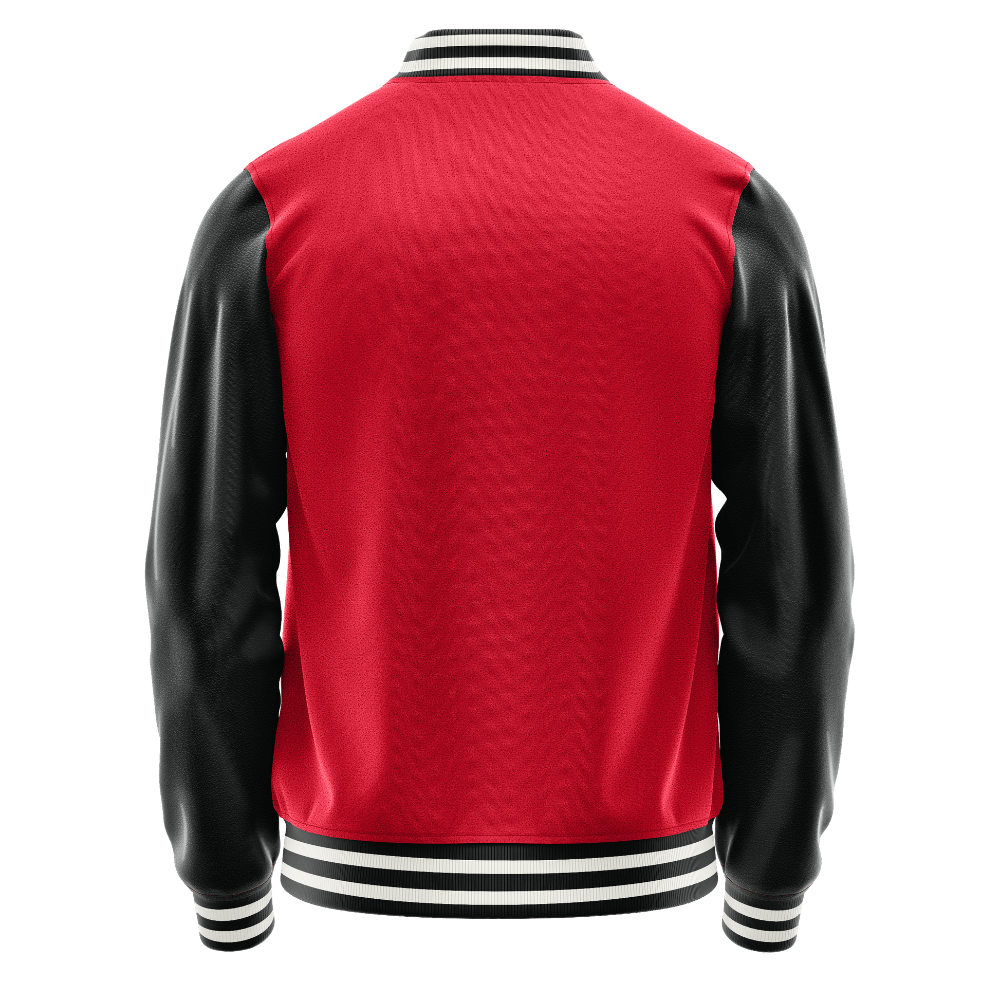 Red & Black Leather Varsity Jacket JG14171718