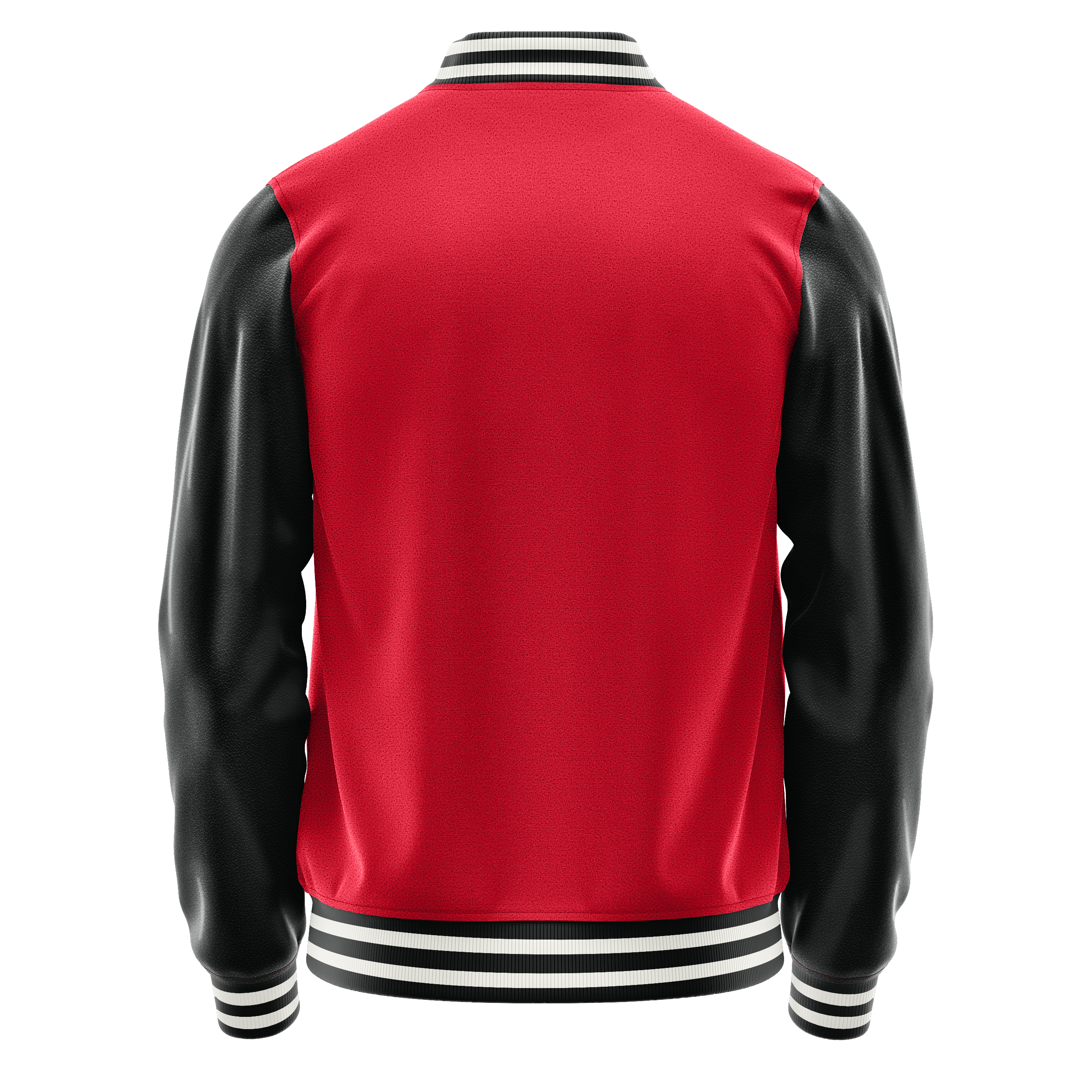 Red & Black Leather Varsity Jacket JG14171718