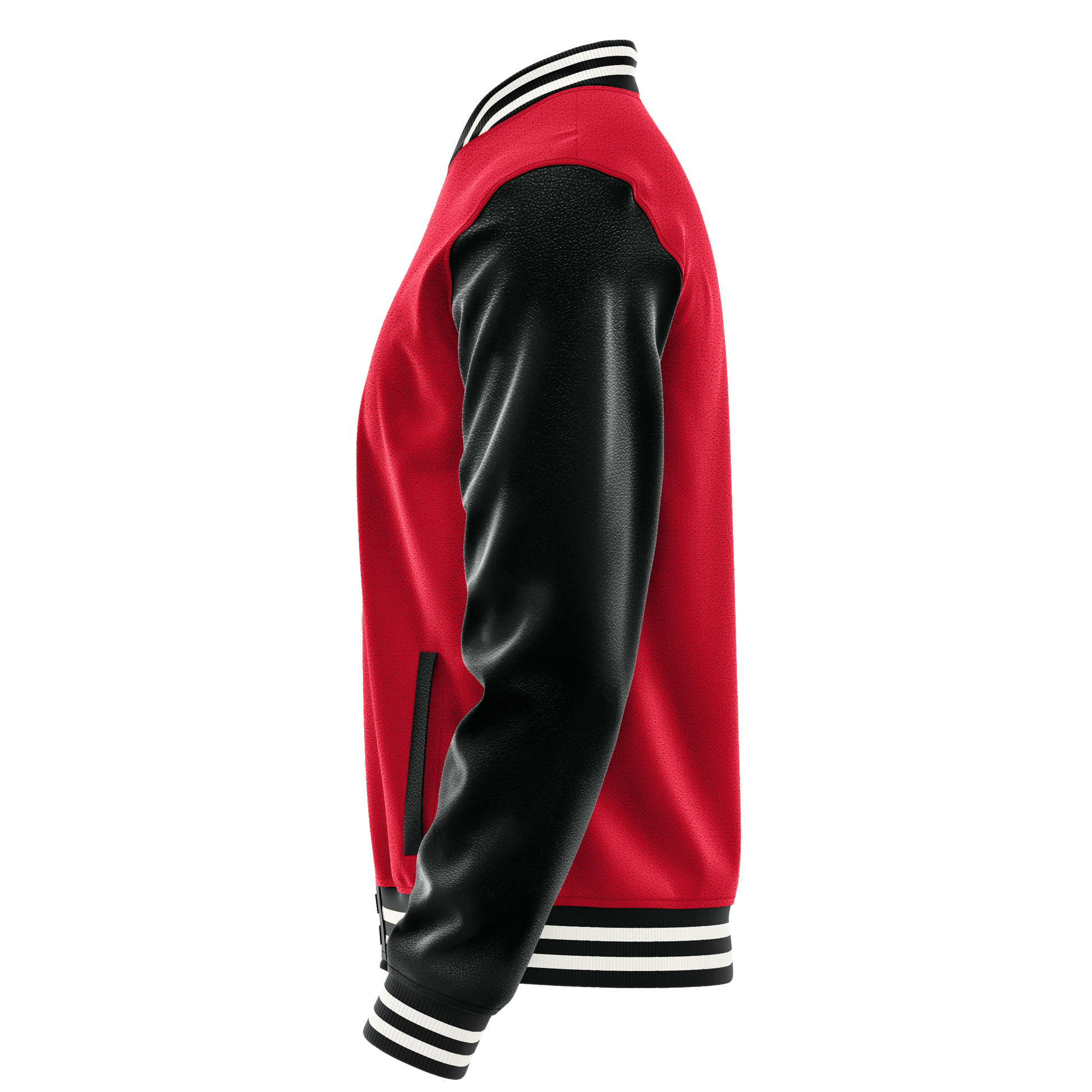 Red & Black Leather Varsity Jacket JG14171718