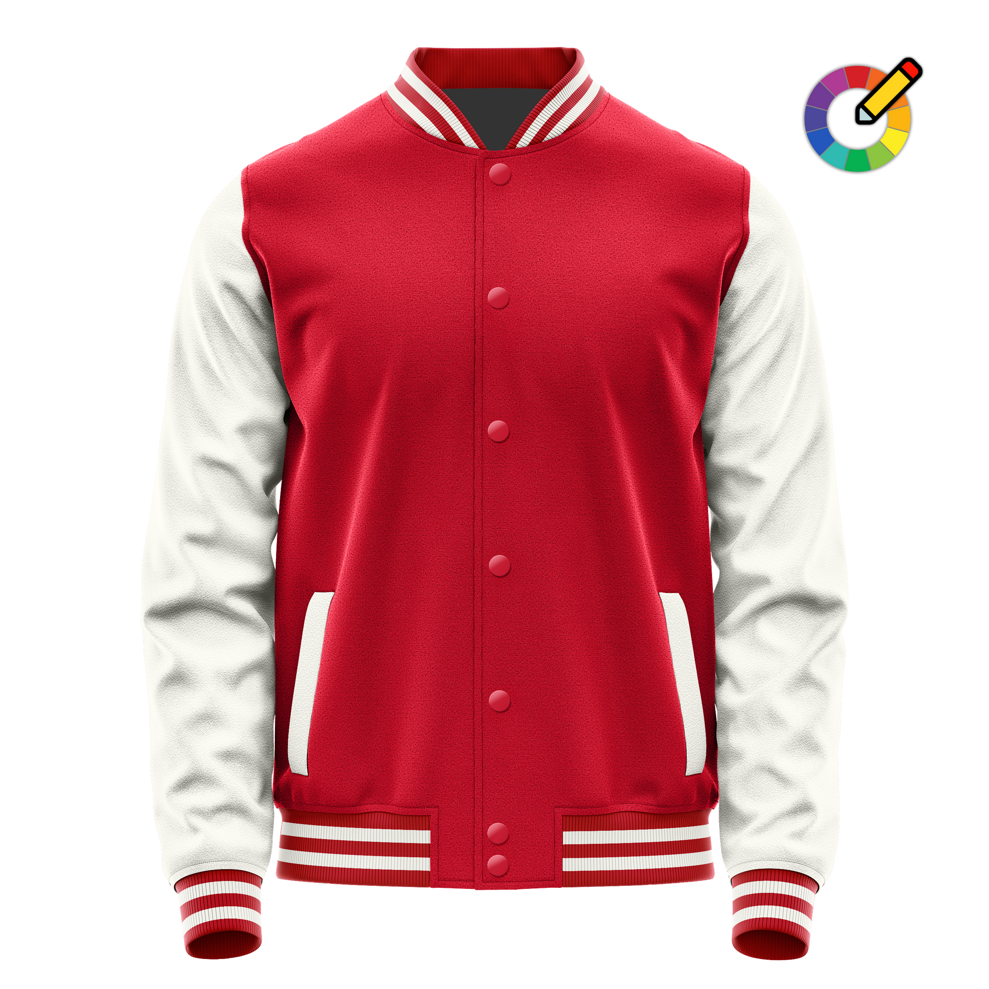 Red & White Leather Varsity Jacket JG14181418