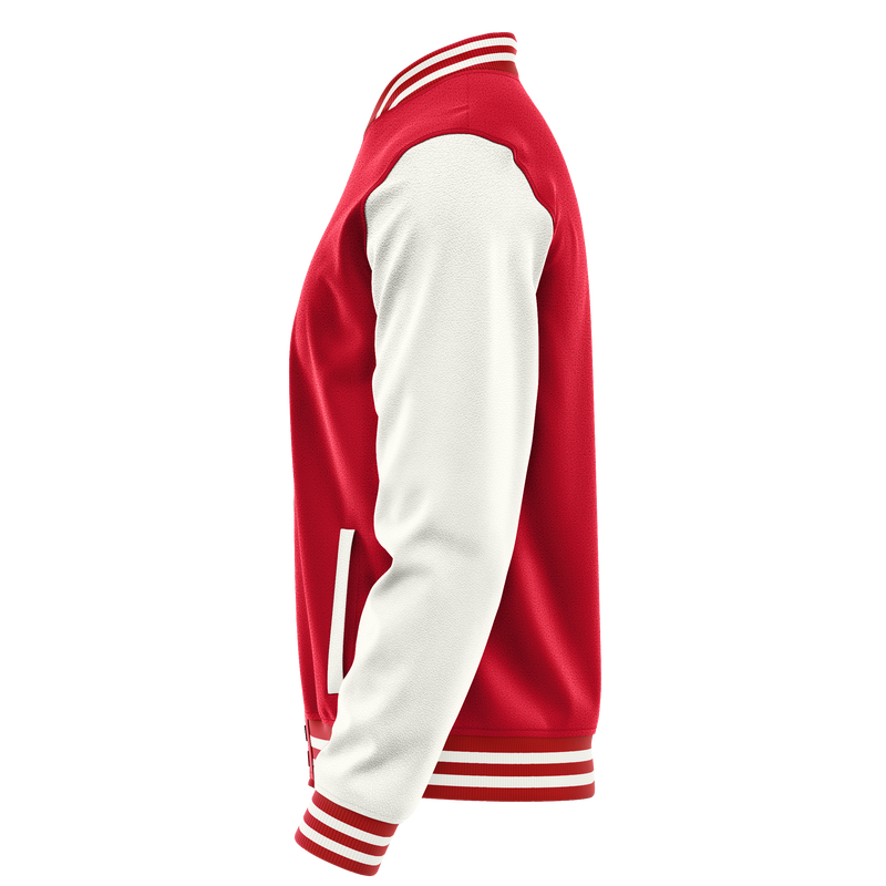 Red & White Leather Varsity Jacket JG14181418