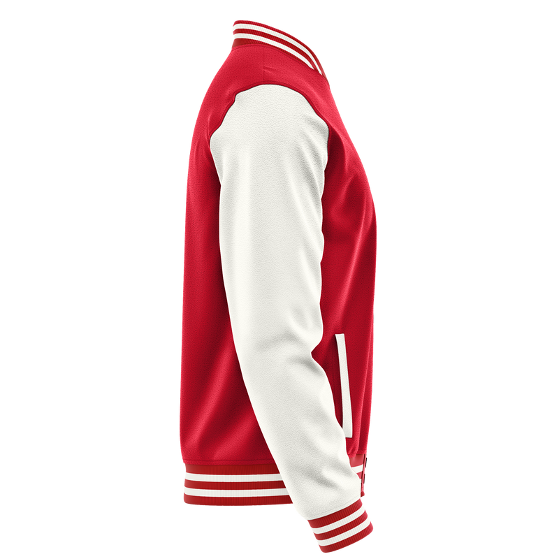 Red & White Leather Varsity Jacket JG14181418