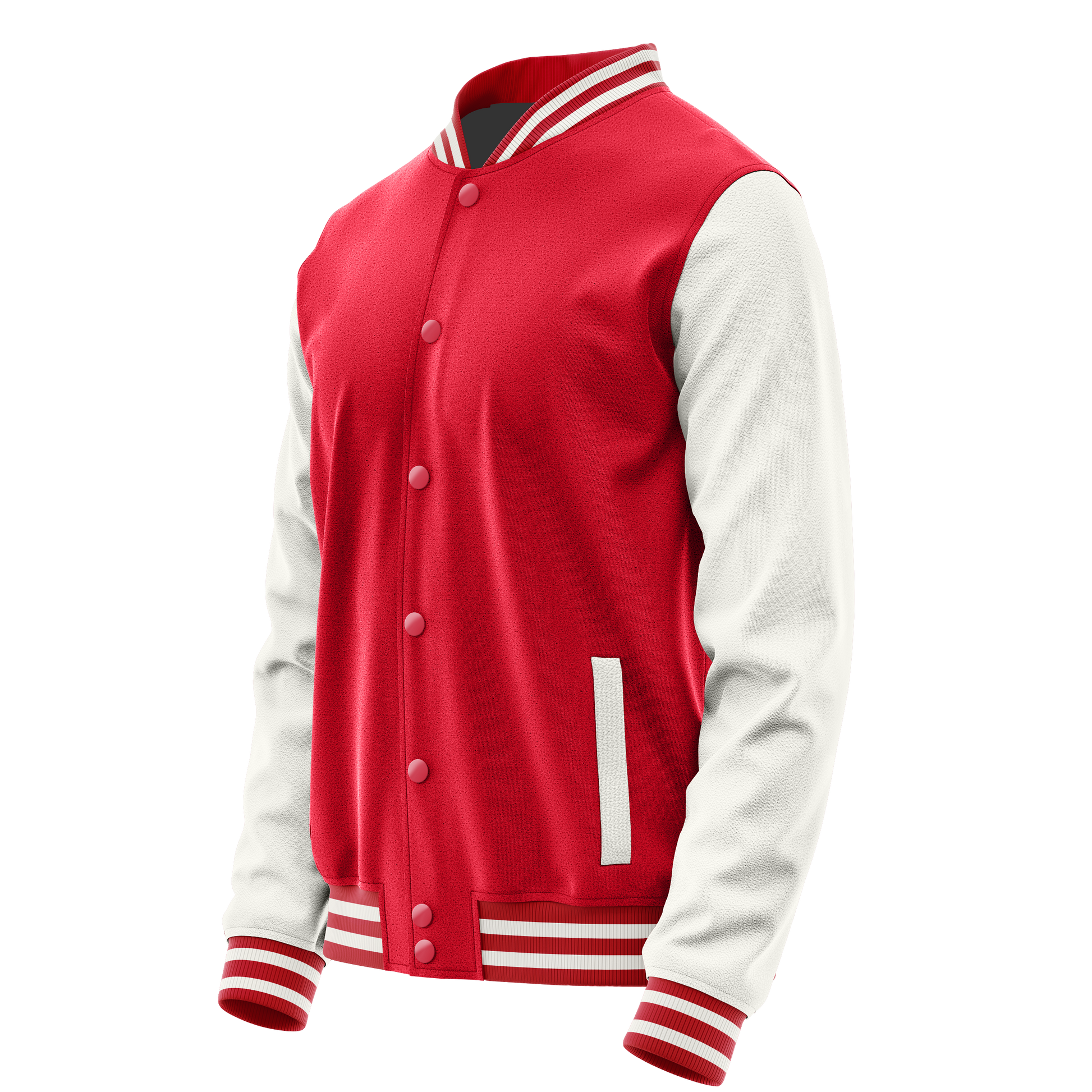 Red & White Leather Varsity Jacket JG14181418