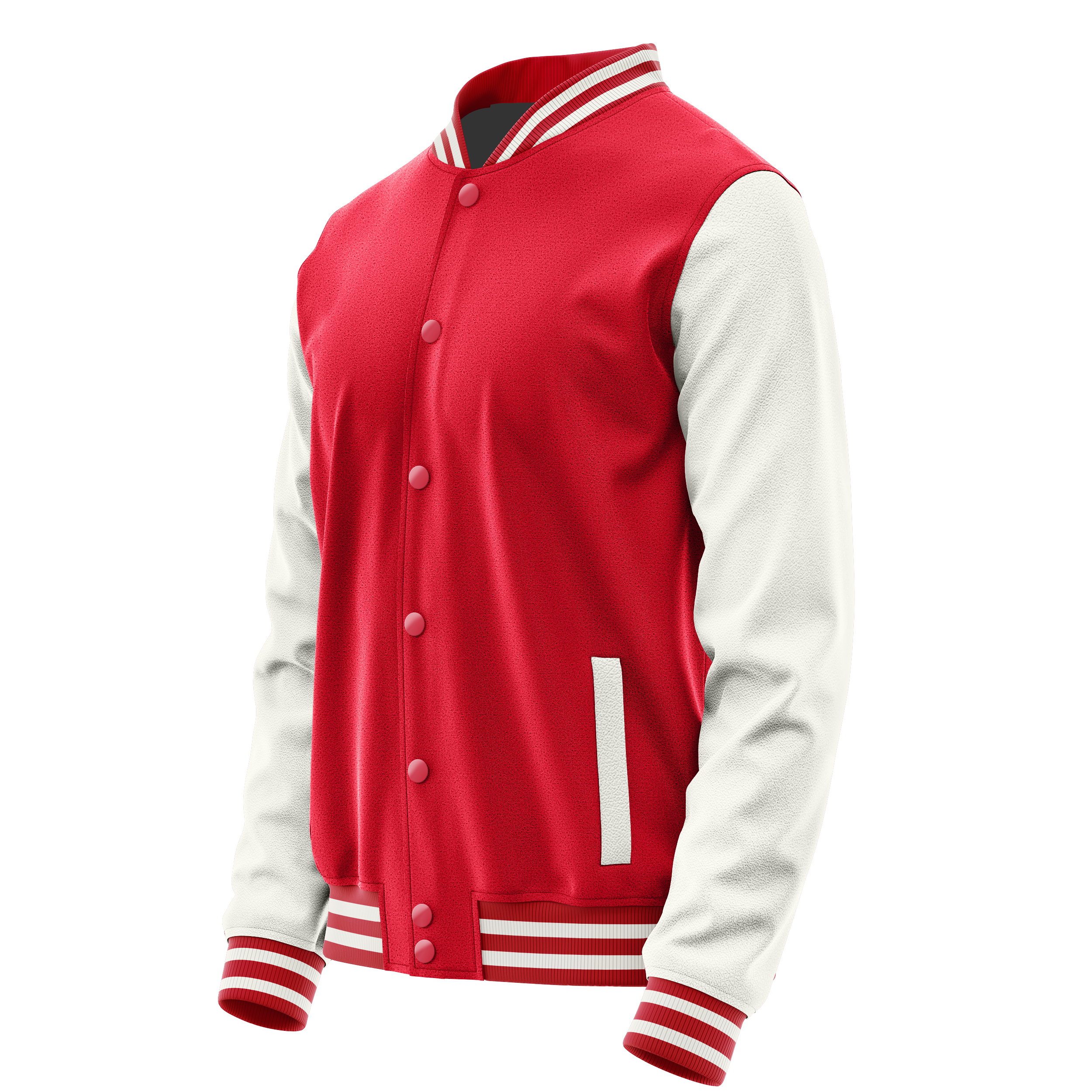 Red & White Leather Varsity Jacket JG14181418