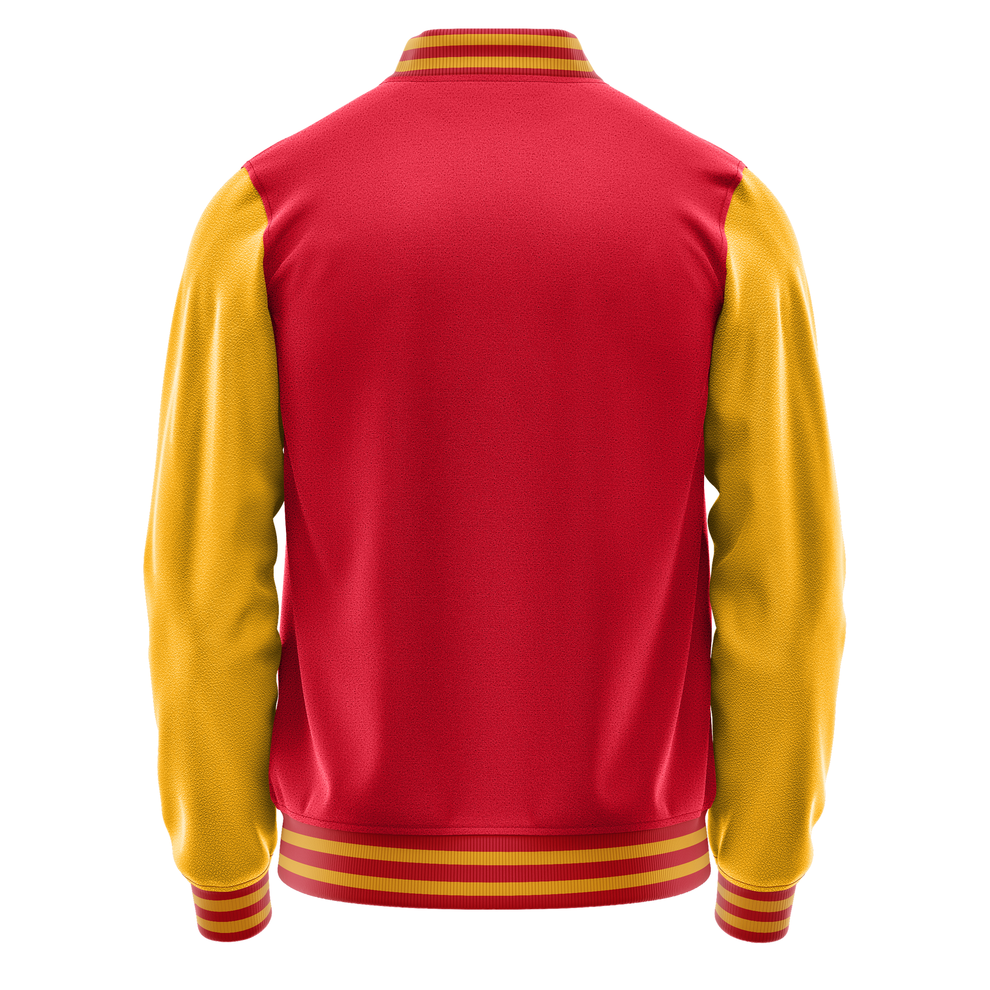 Red & Yellow Leather Varsity Jacket JG14191419