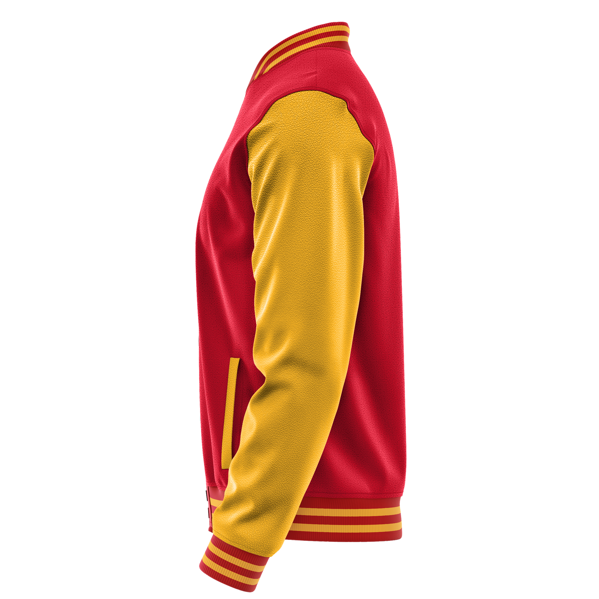 Red & Yellow Leather Varsity Jacket JG14191419