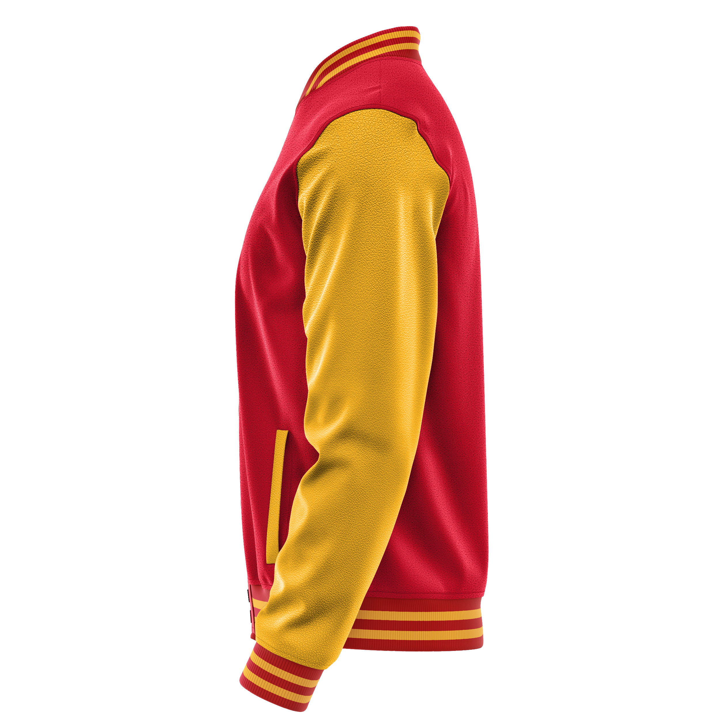 Red & Yellow Leather Varsity Jacket JG14191419