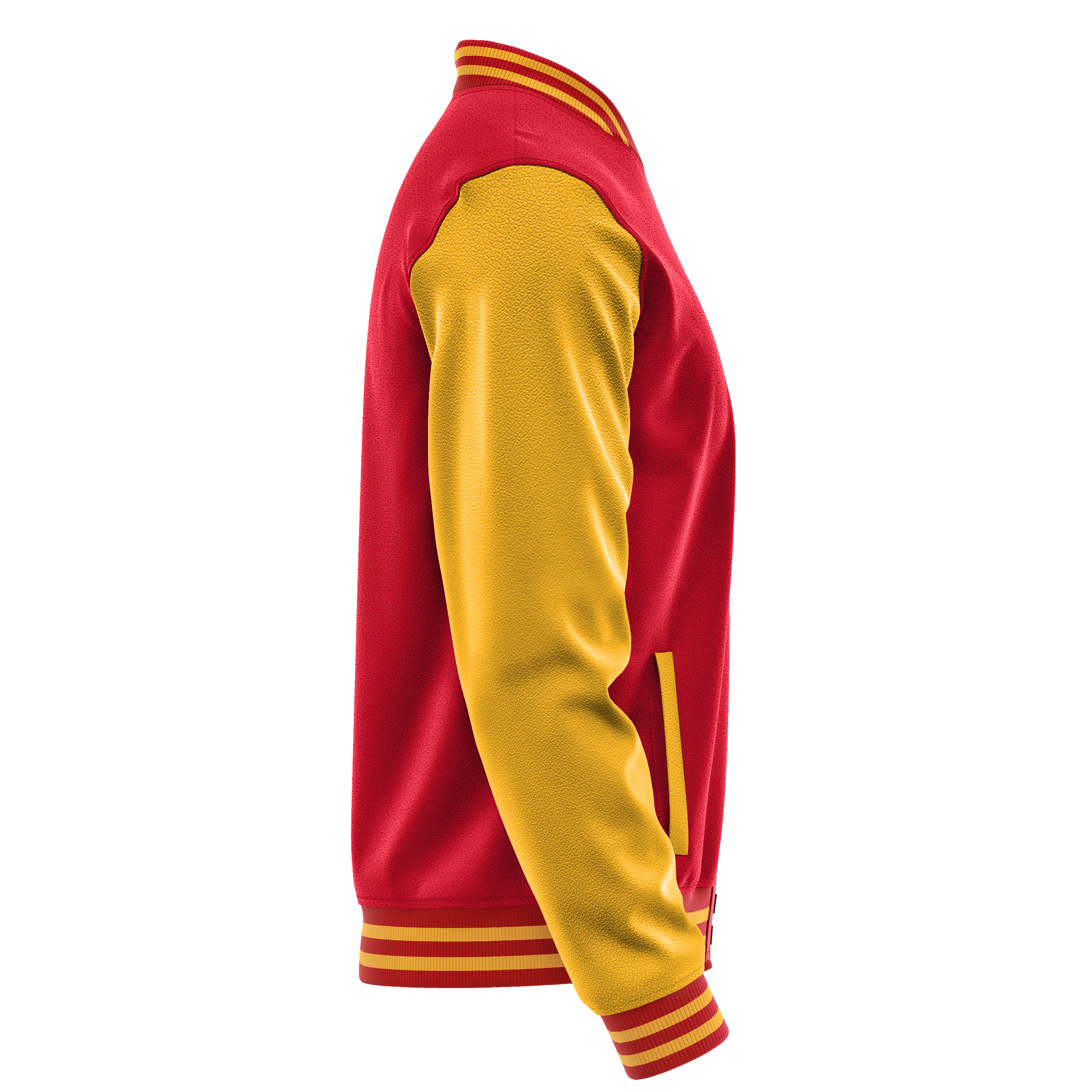 Red & Yellow Leather Varsity Jacket JG14191419