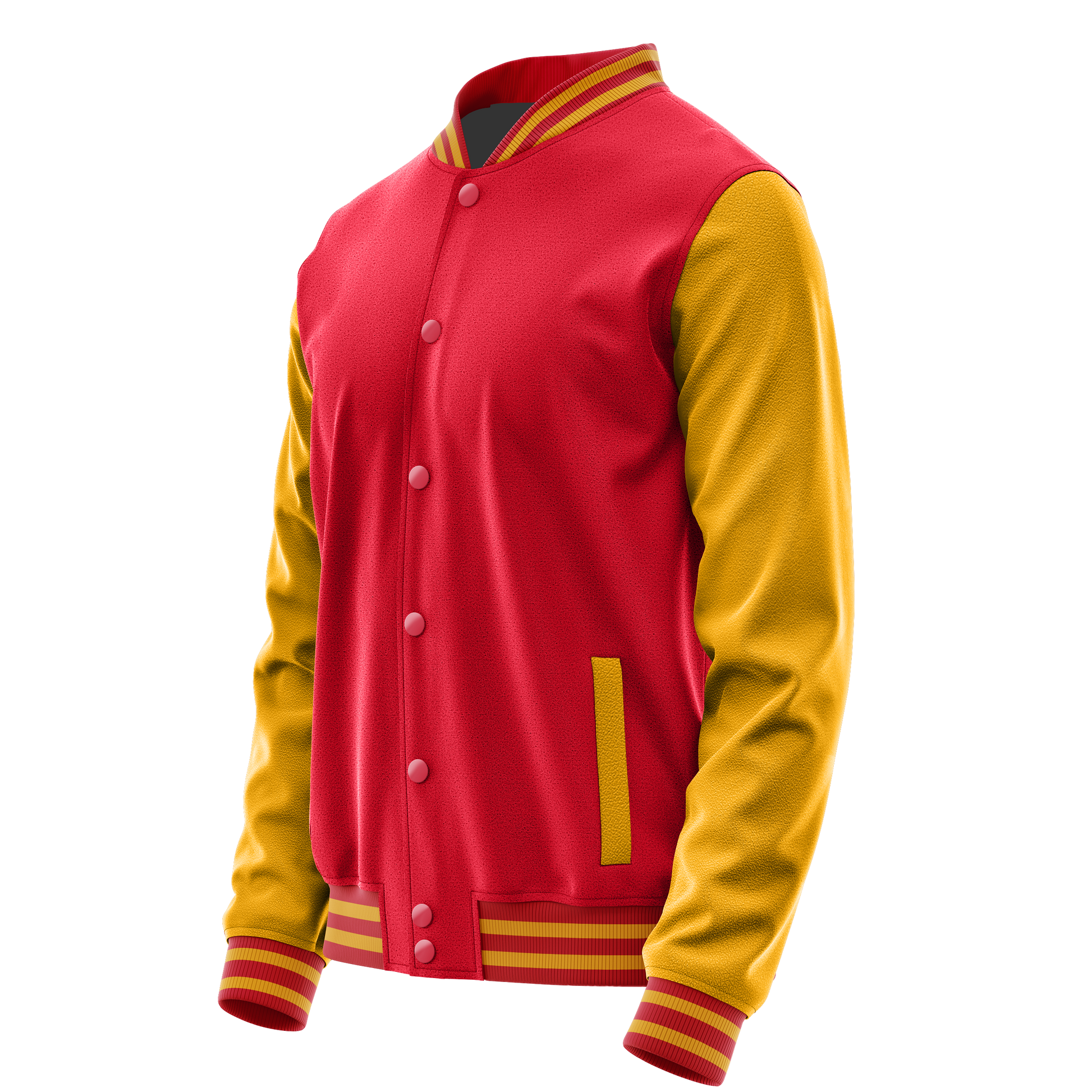 Red & Yellow Leather Varsity Jacket JG14191419