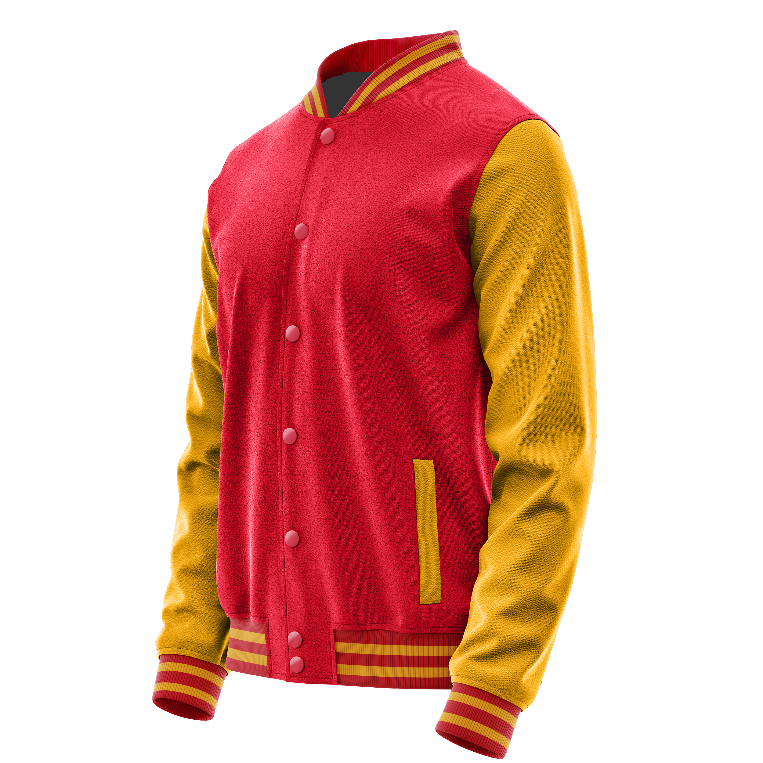 Red & Yellow Leather Varsity Jacket JG14191419