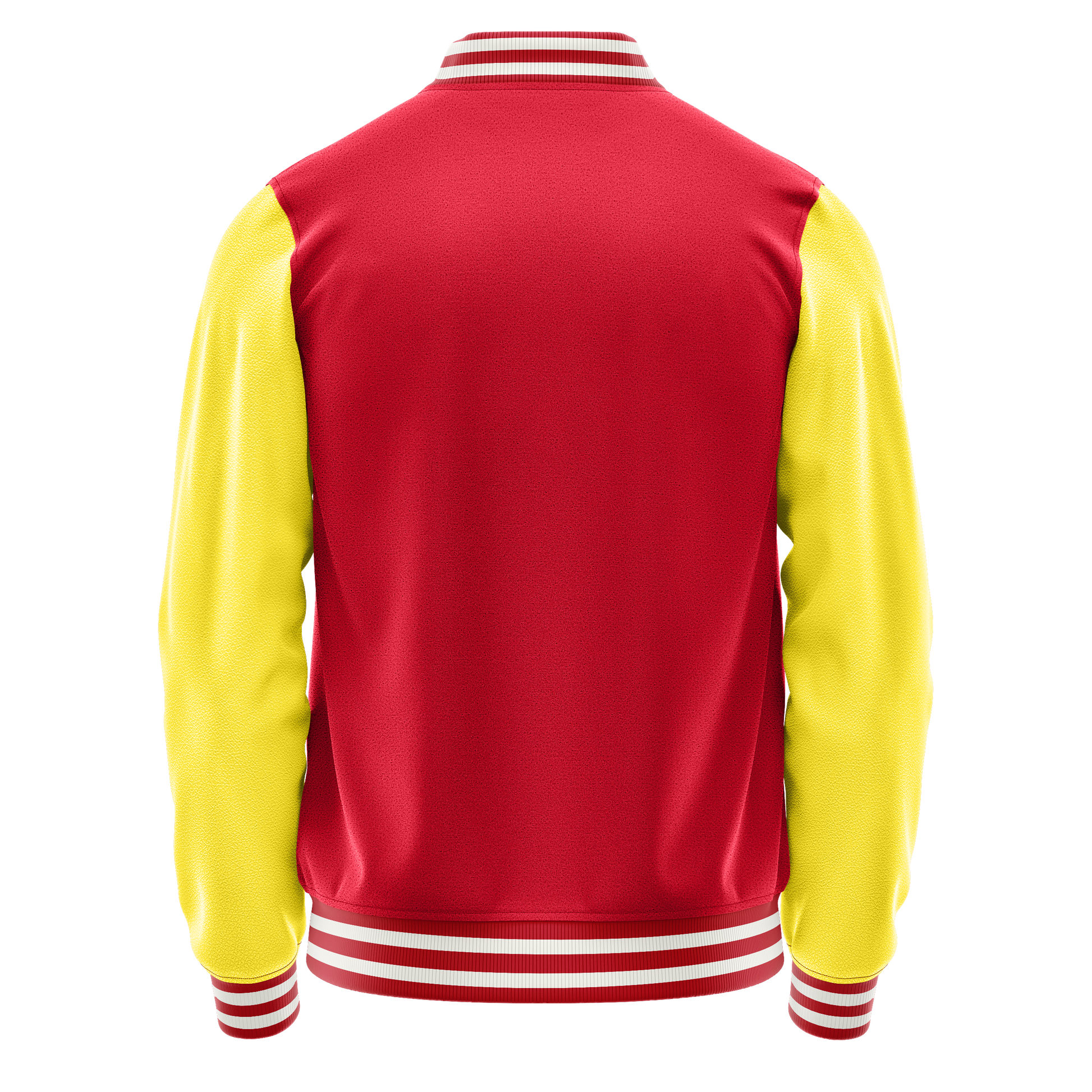 Red & Light Yellow Leather Varsity Jacket JG14261418