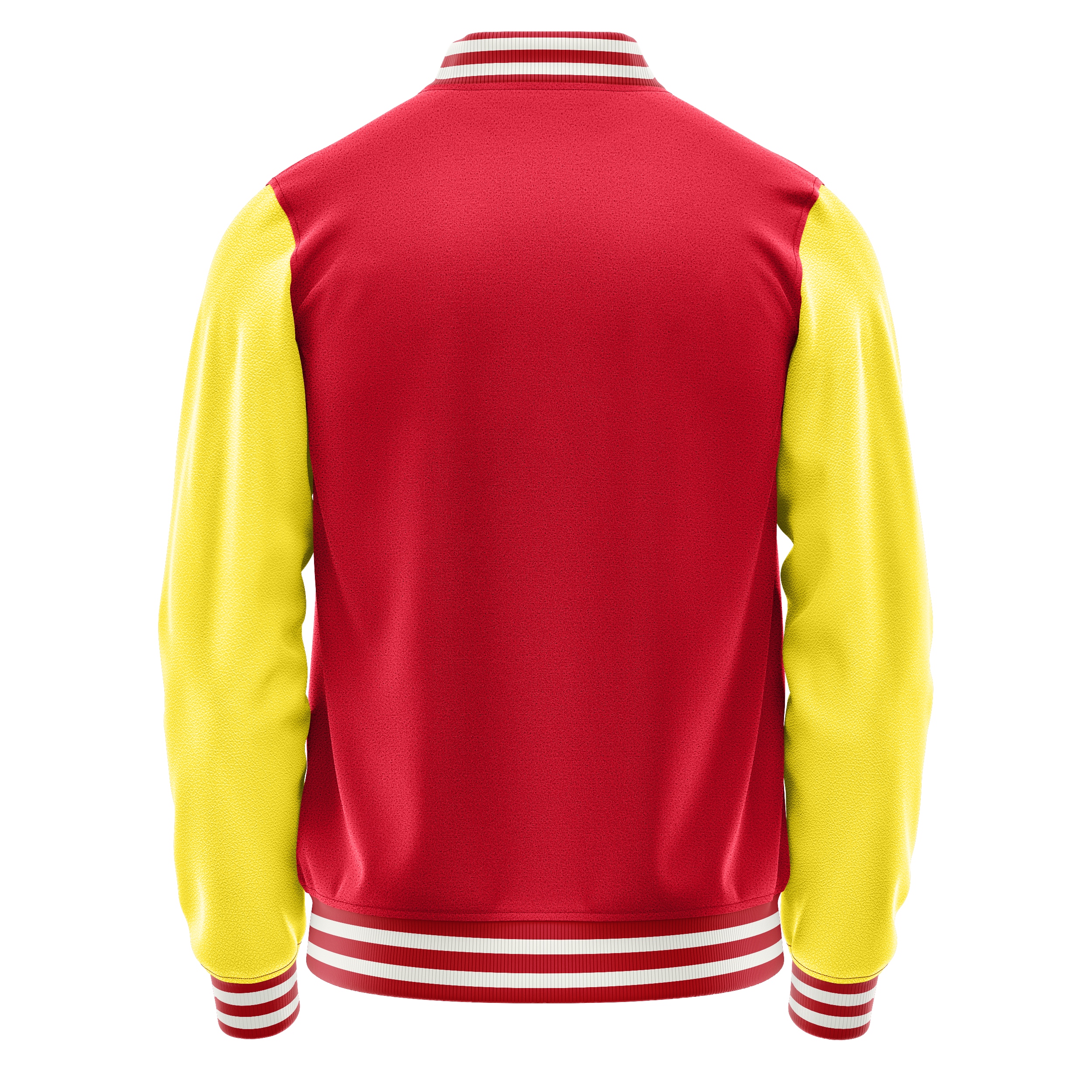 Red & Light Yellow Leather Varsity Jacket JG14261418