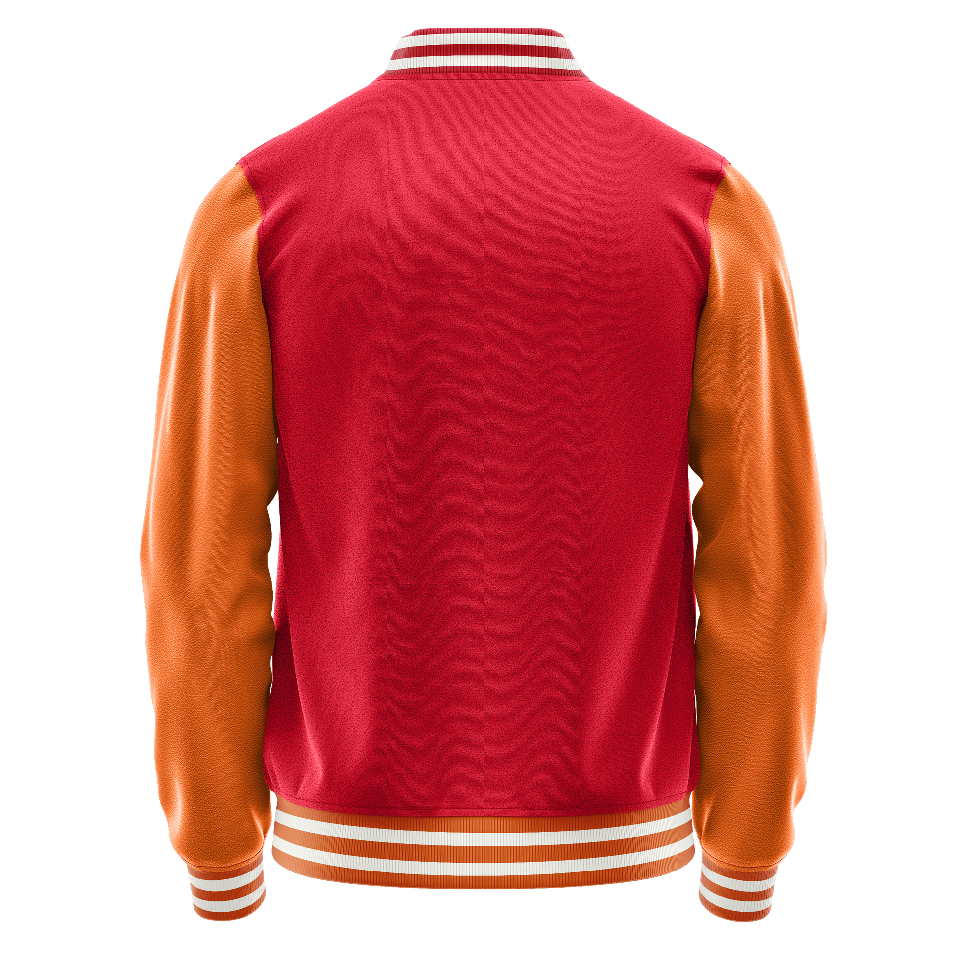 Red & Orange Leather Varsity Jacket JG14281418(2818)