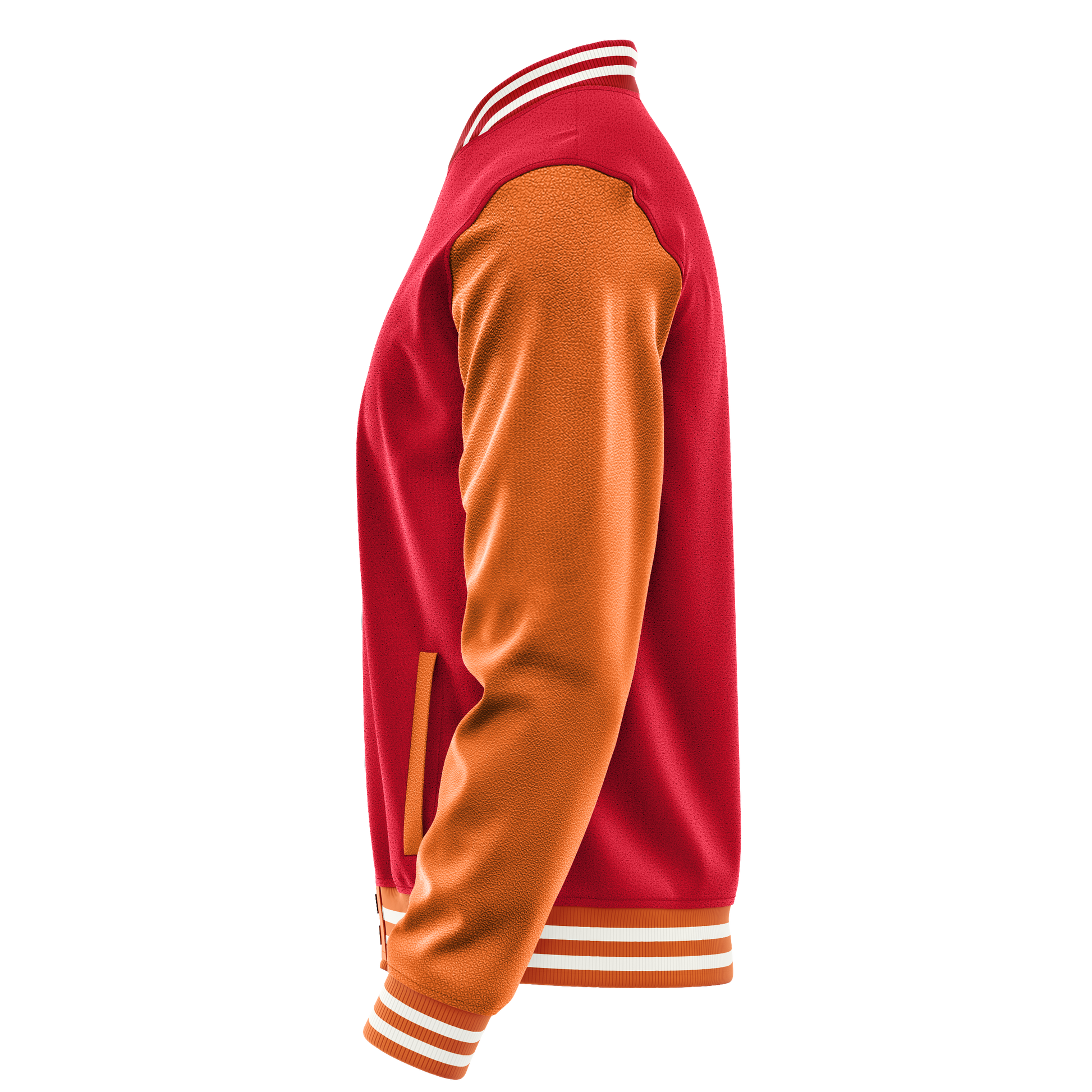 Red & Orange Leather Varsity Jacket JG14281418(2818)