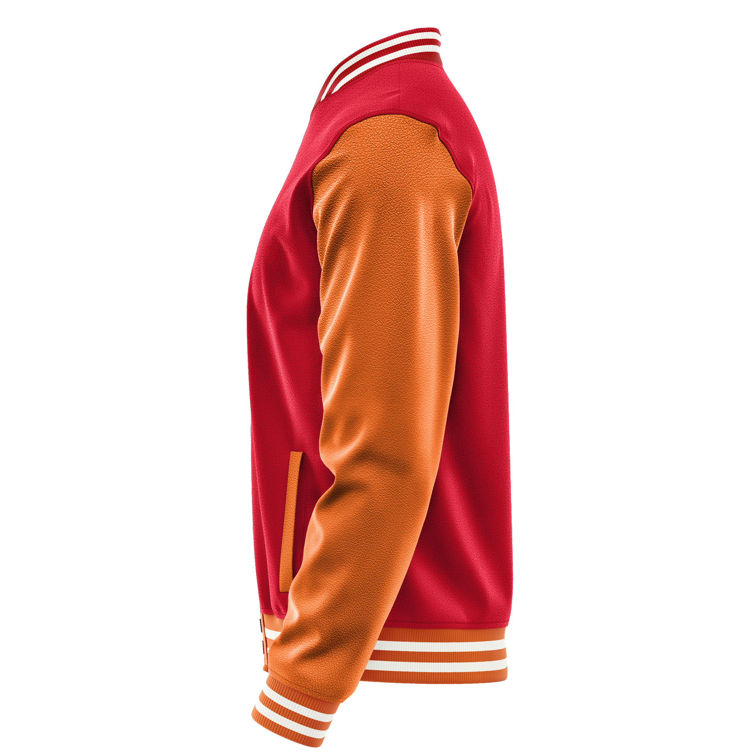 Red & Orange Leather Varsity Jacket JG14281418(2818)