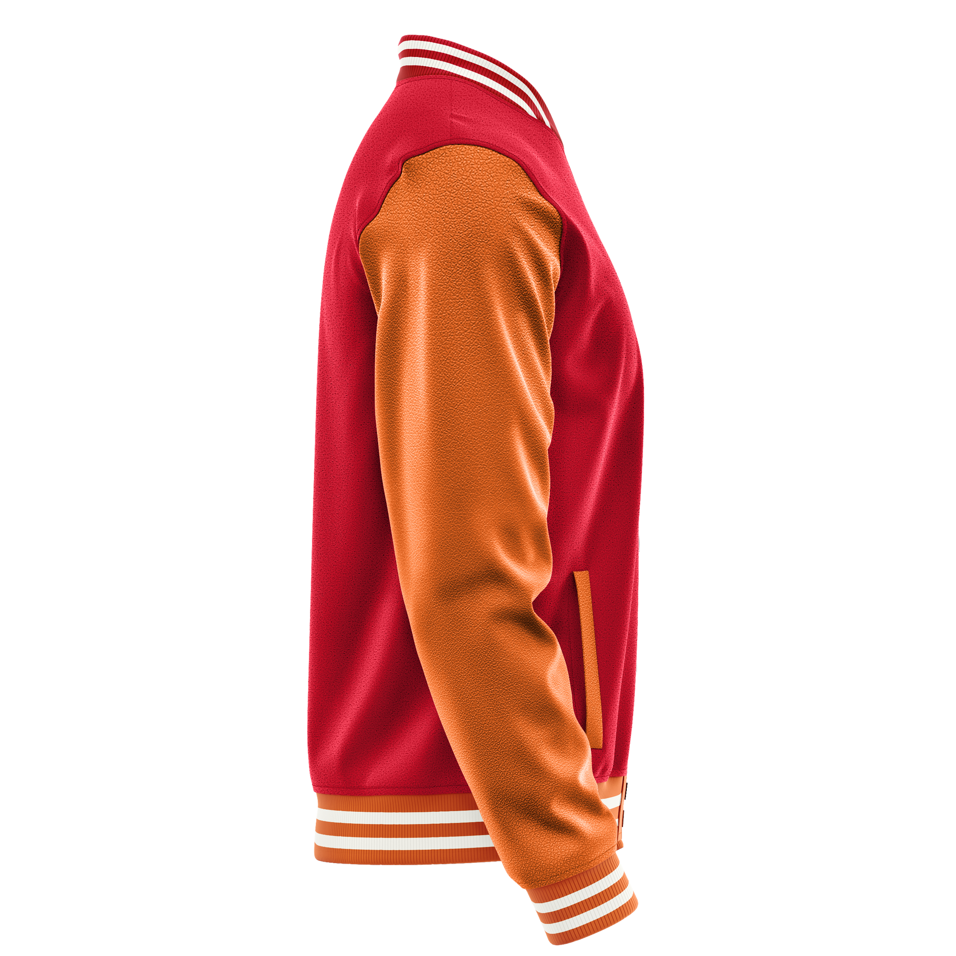 Red & Orange Leather Varsity Jacket JG14281418(2818)