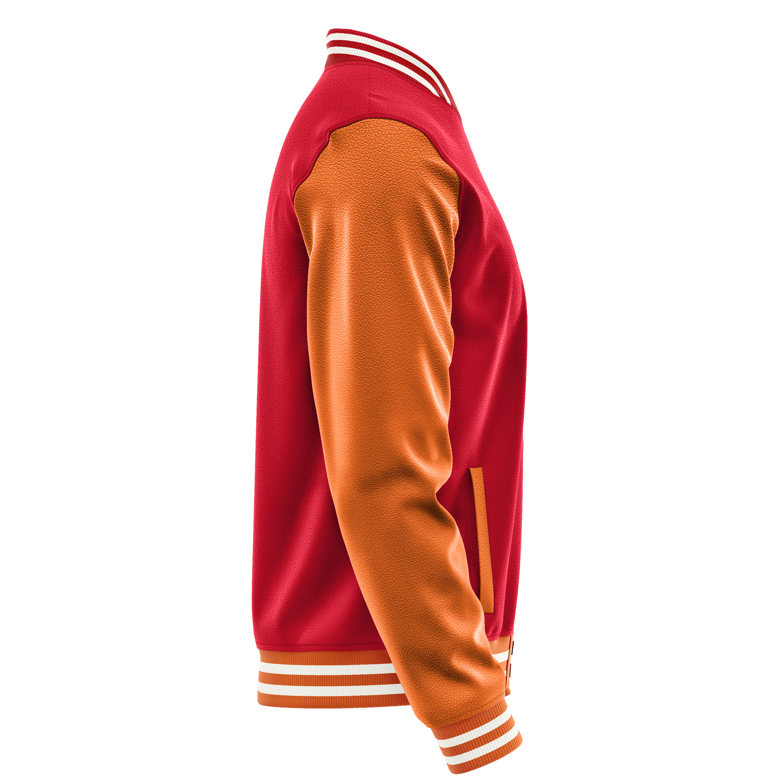 Red & Orange Leather Varsity Jacket JG14281418(2818)