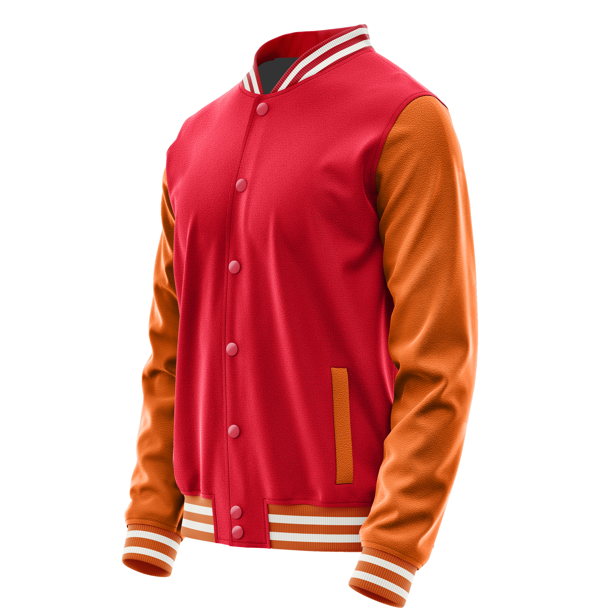 Red & Orange Leather Varsity Jacket JG14281418(2818)