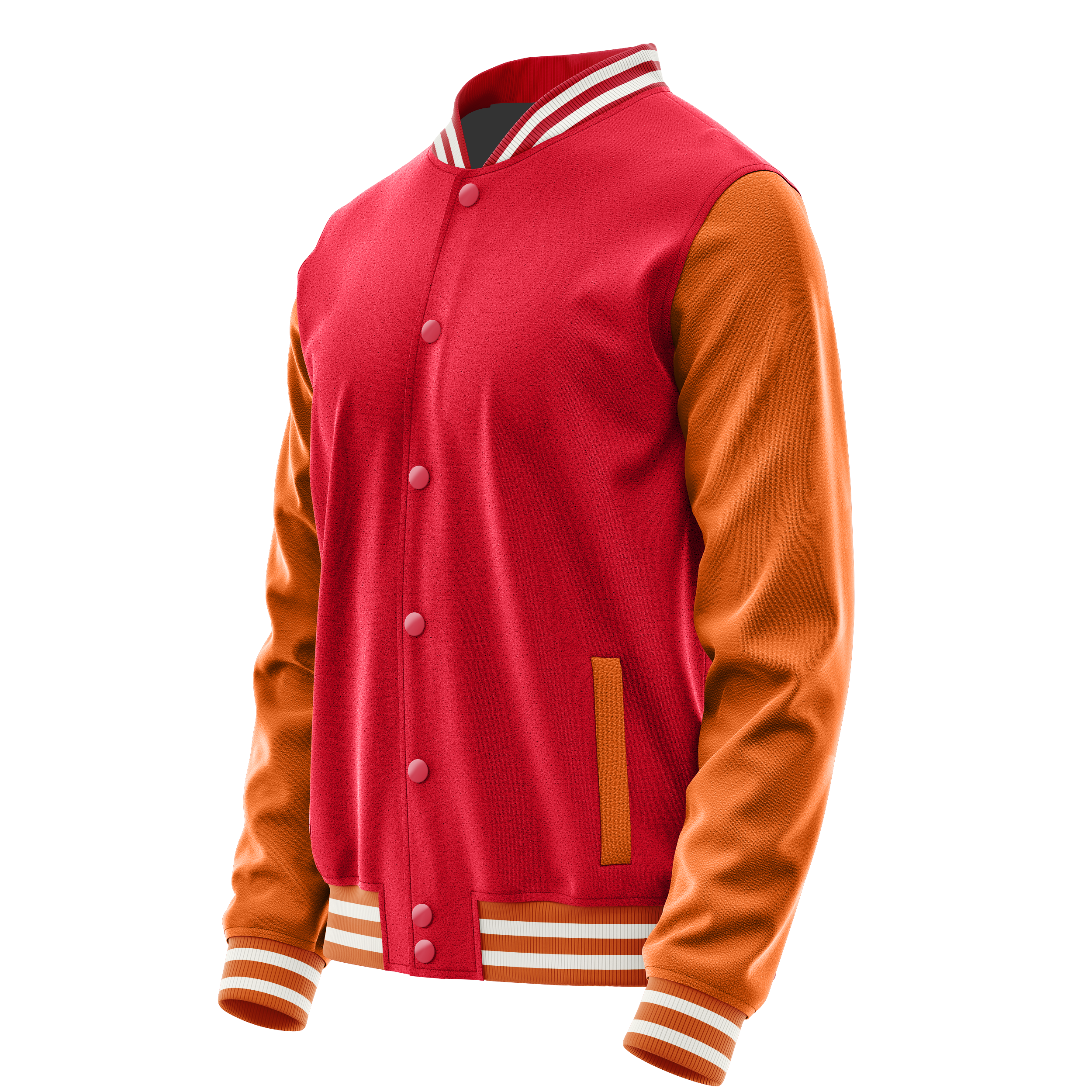 Red & Orange Leather Varsity Jacket JG14281418(2818)