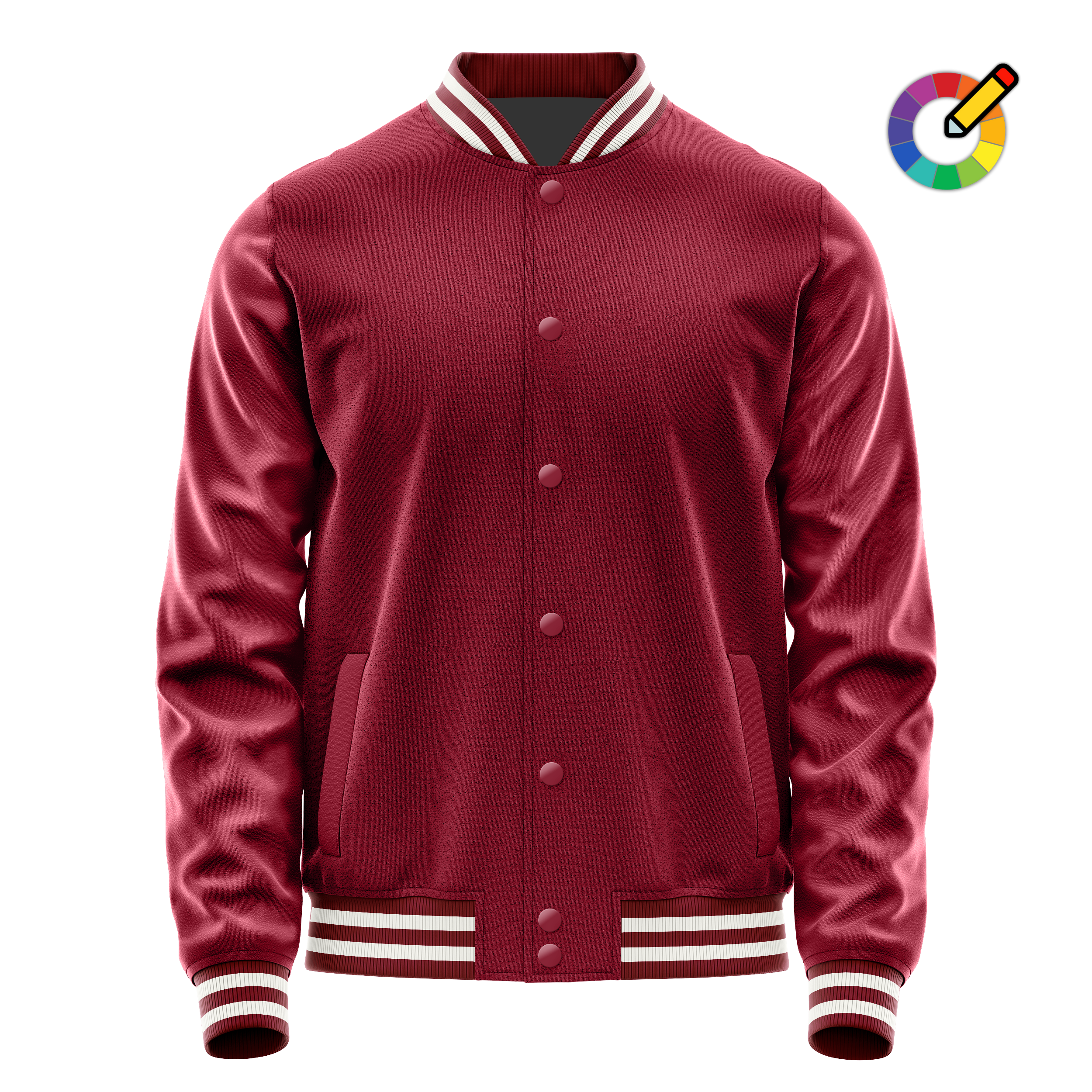 Crimson Red & Crimson Red Leather Varsity Jacket JG15151518