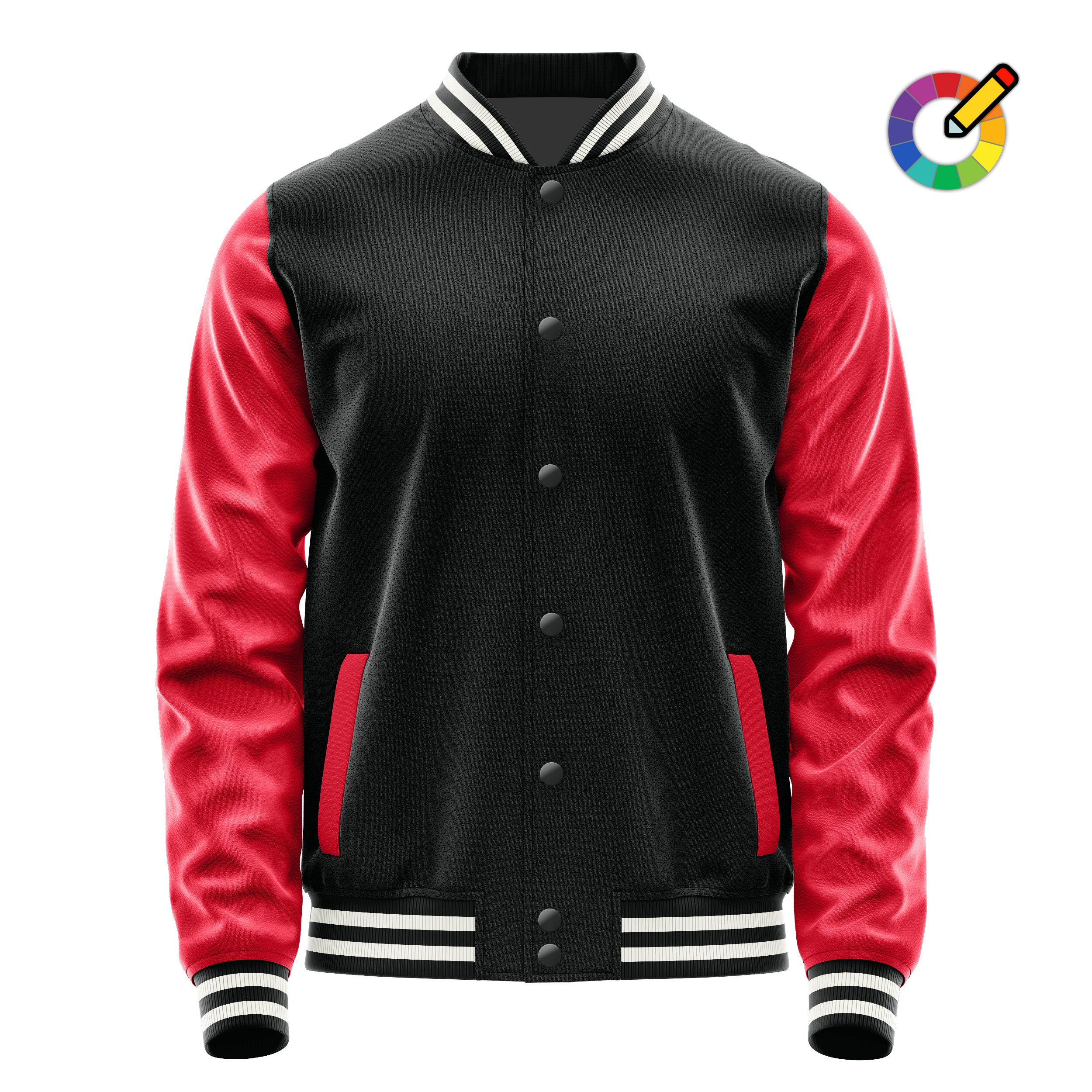 Black & Red Leather Varsity Jacket JG17141718