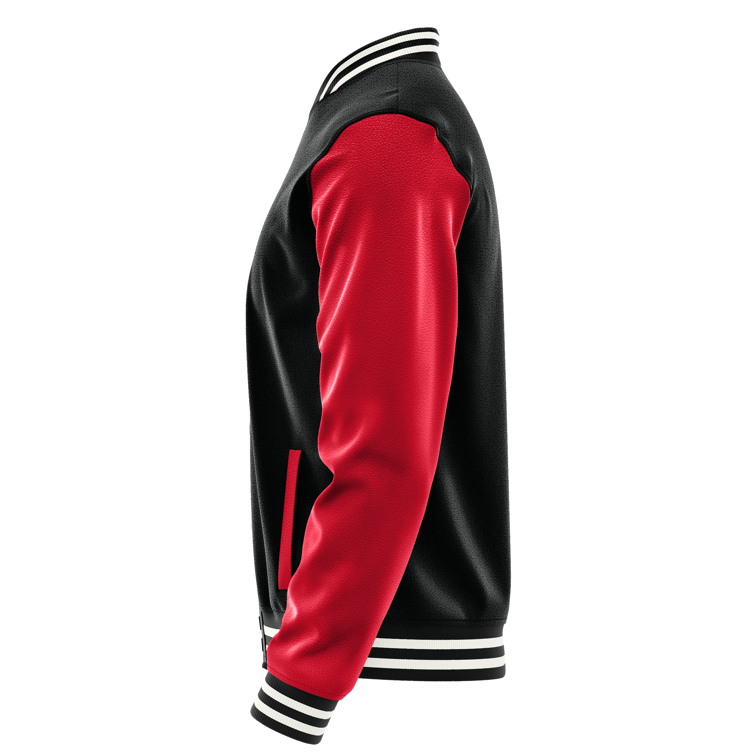 Black & Red Leather Varsity Jacket JG17141718