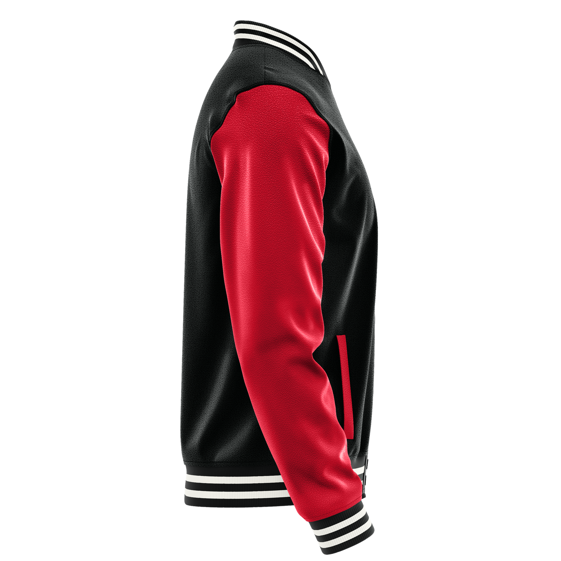 Black & Red Leather Varsity Jacket JG17141718