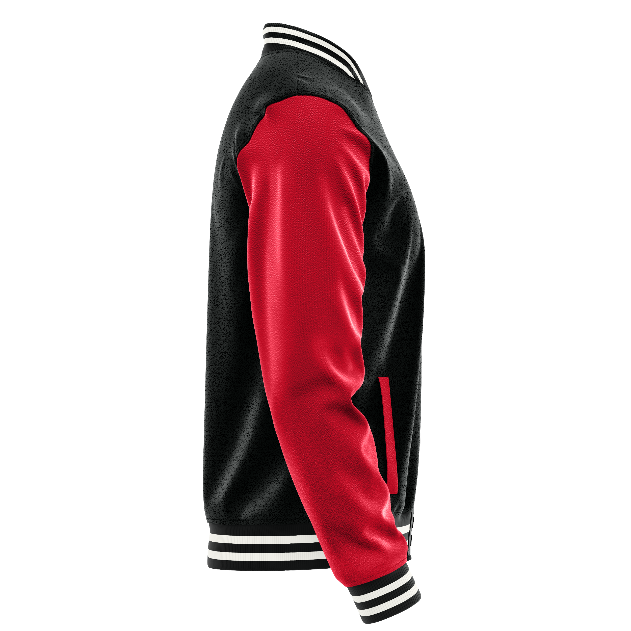 Black & Red Leather Varsity Jacket JG17141718