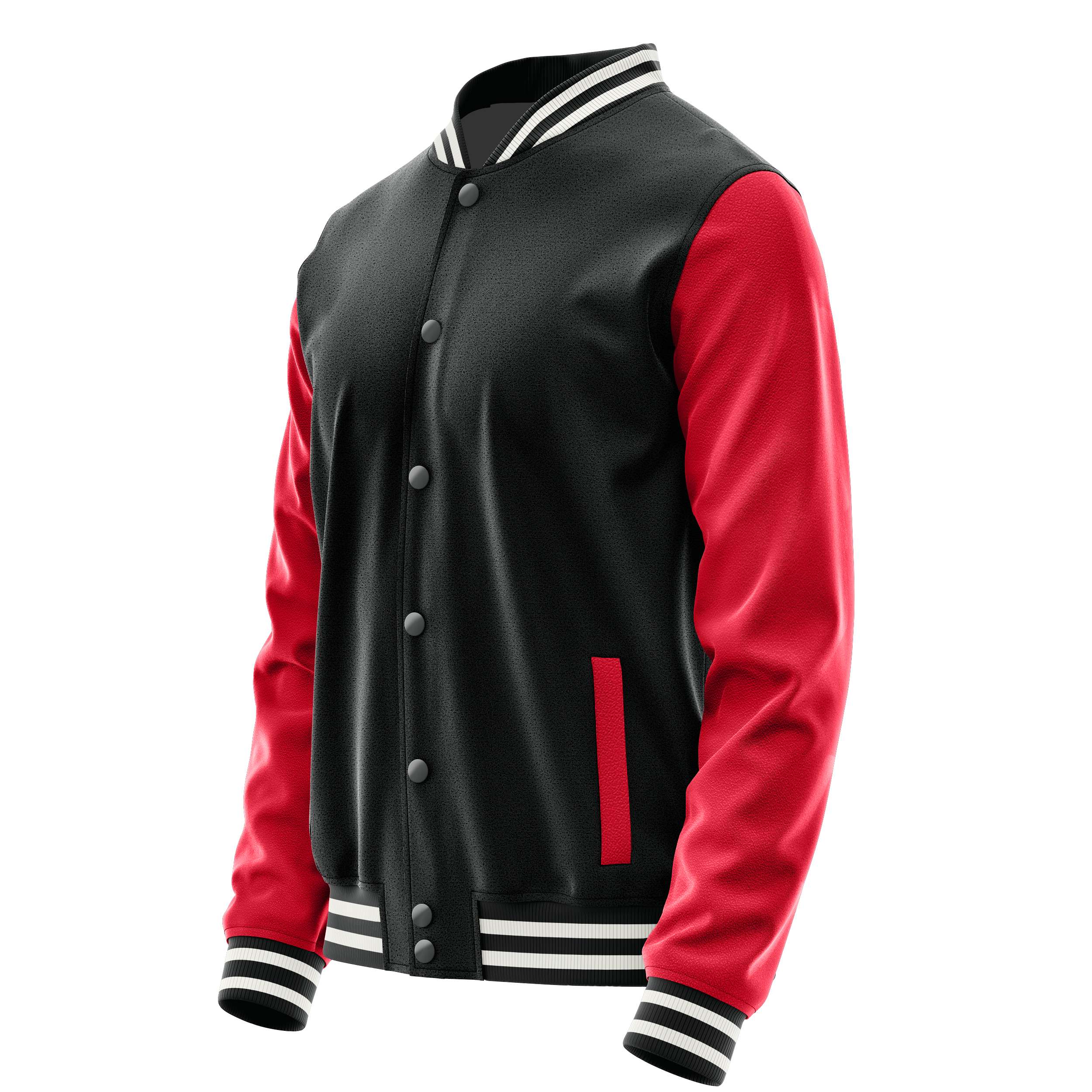 Black & Red Leather Varsity Jacket JG17141718