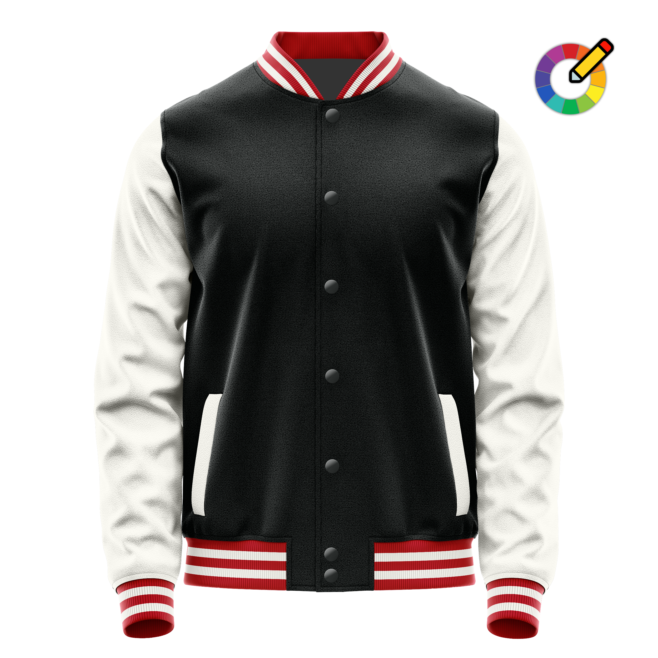 Black & White Leather Varsity Jacket JG17181418